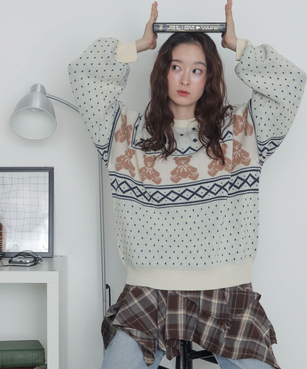 WEGO ノルディックベアニットプルーバー 