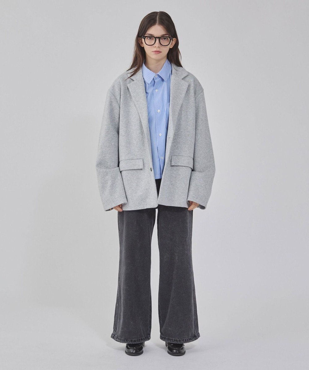 WEGO 【ユニセックス着用ITEM/MLサイズ展開】ボンディングスウェットテーラードジャケット 