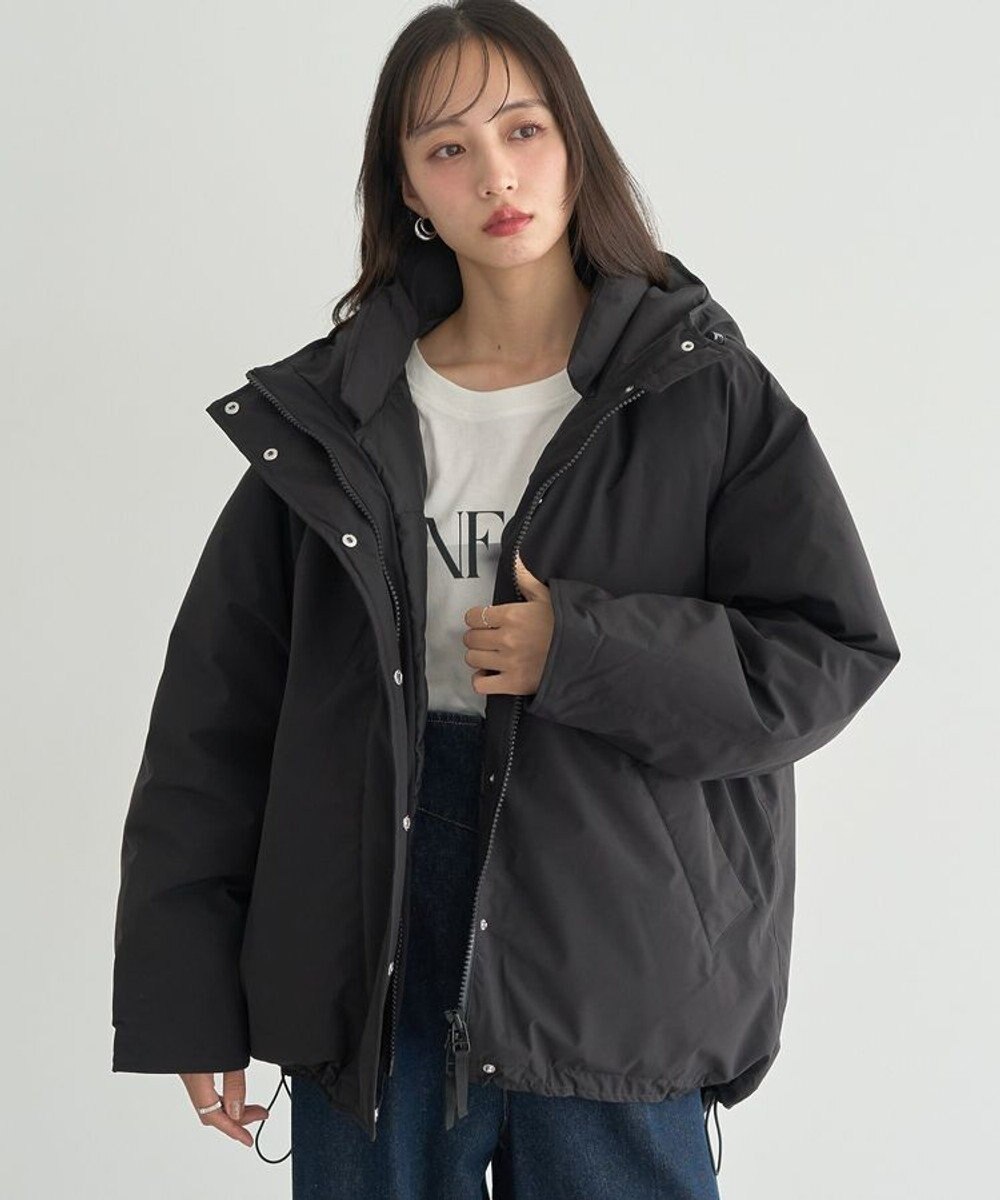 earth music&ecology フーデットパファーコート 