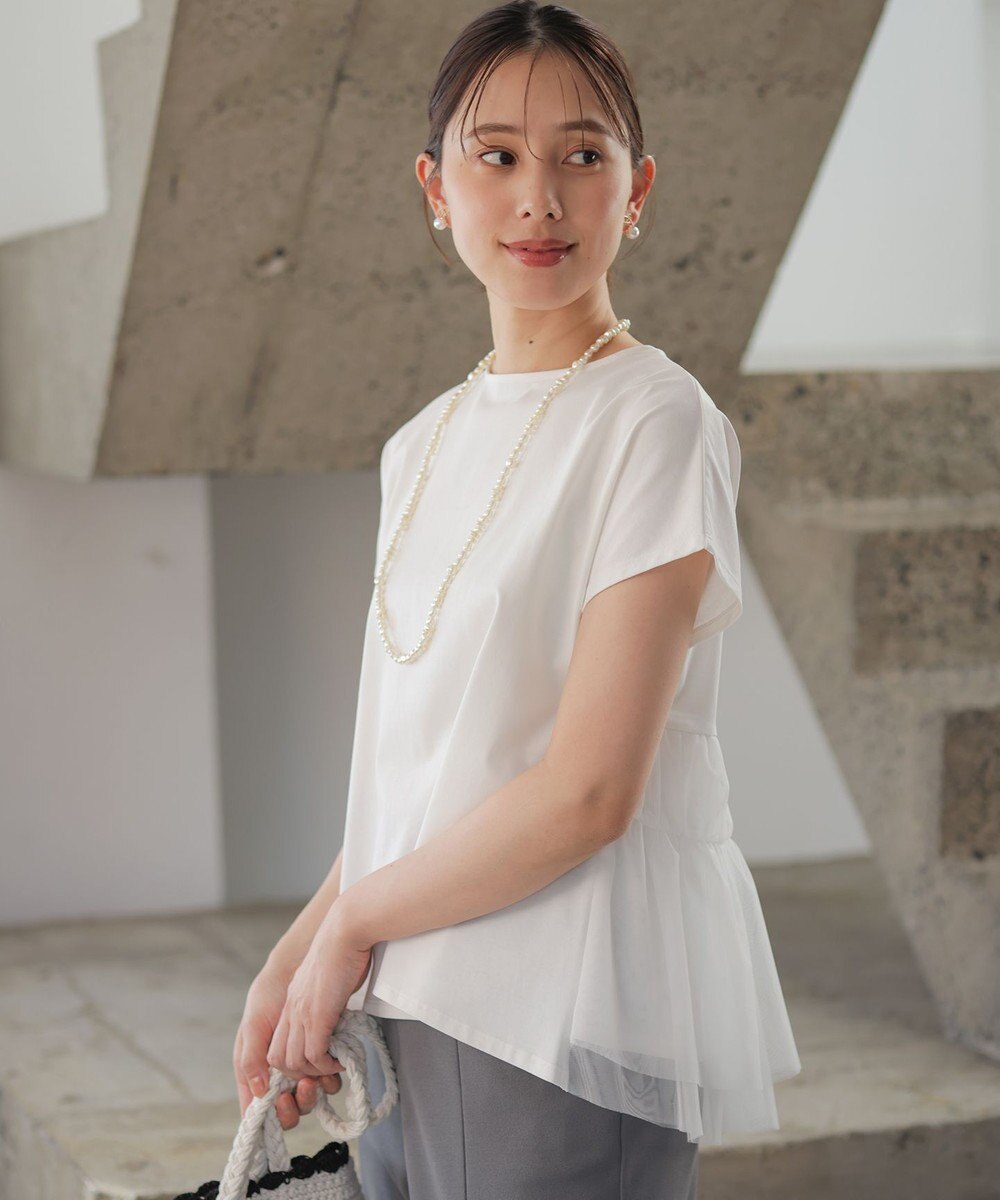 組曲 【先行予約】GIZAコットンチュールコンビ カットソー 