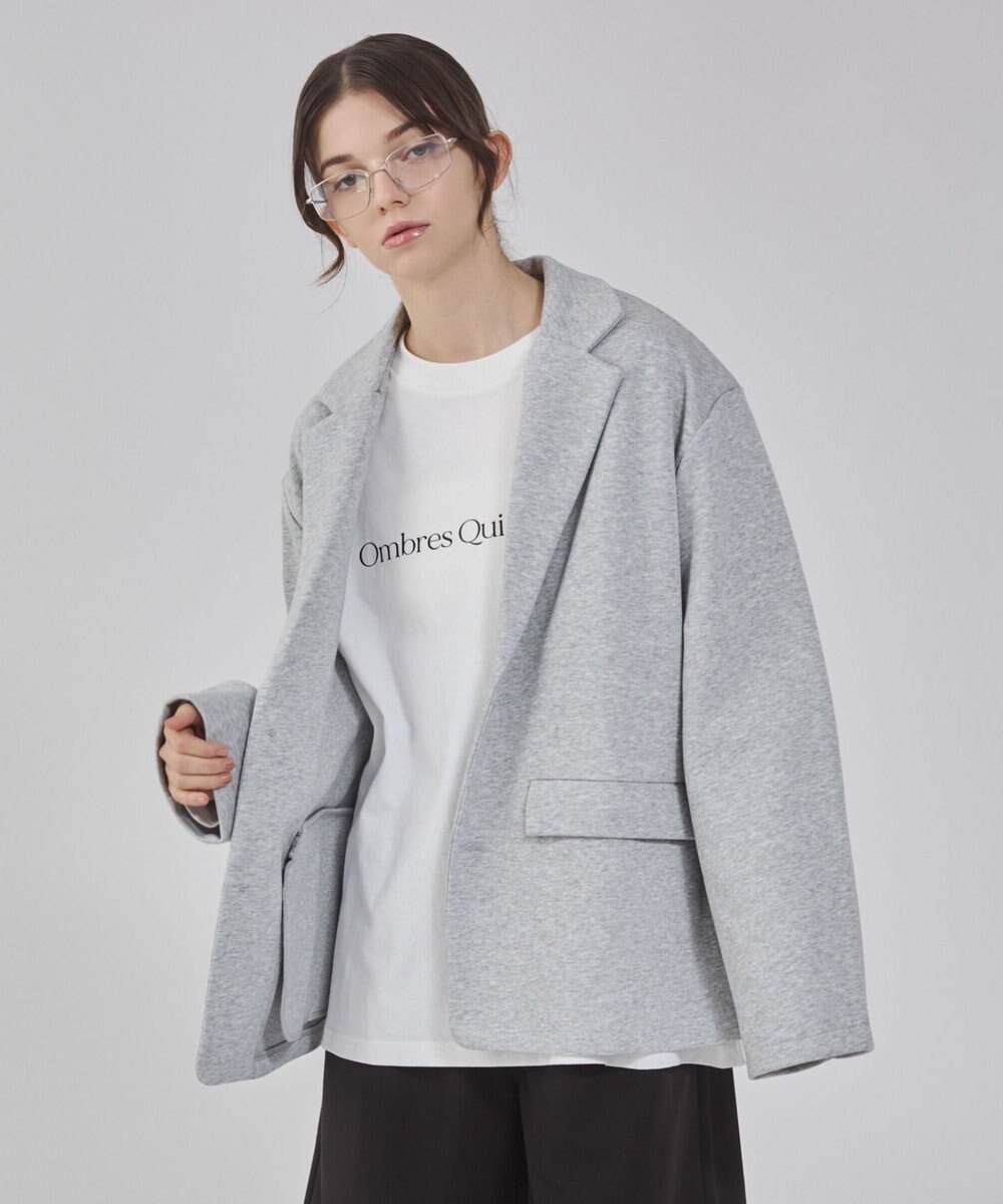 WEGO 【ユニセックス着用ITEM/MLサイズ展開】ボンディングスウェットテーラードジャケット 