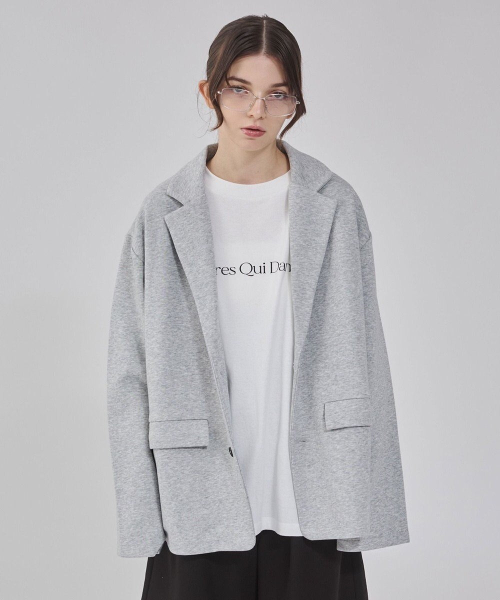 WEGO 【ユニセックス着用ITEM/MLサイズ展開】ボンディングスウェットテーラードジャケット 