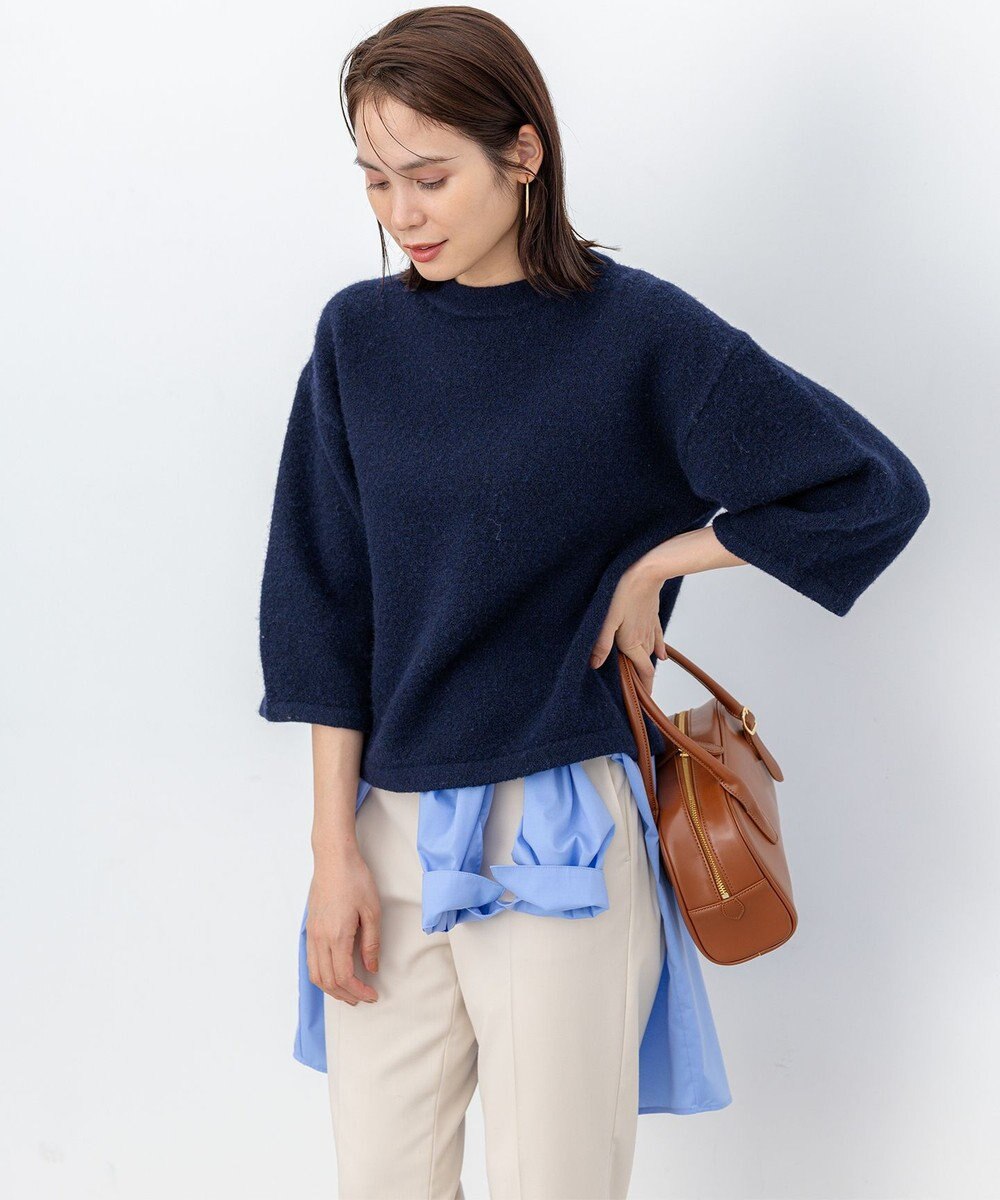 組曲 S ハーフスリーブミルド ニットプルオーバー 