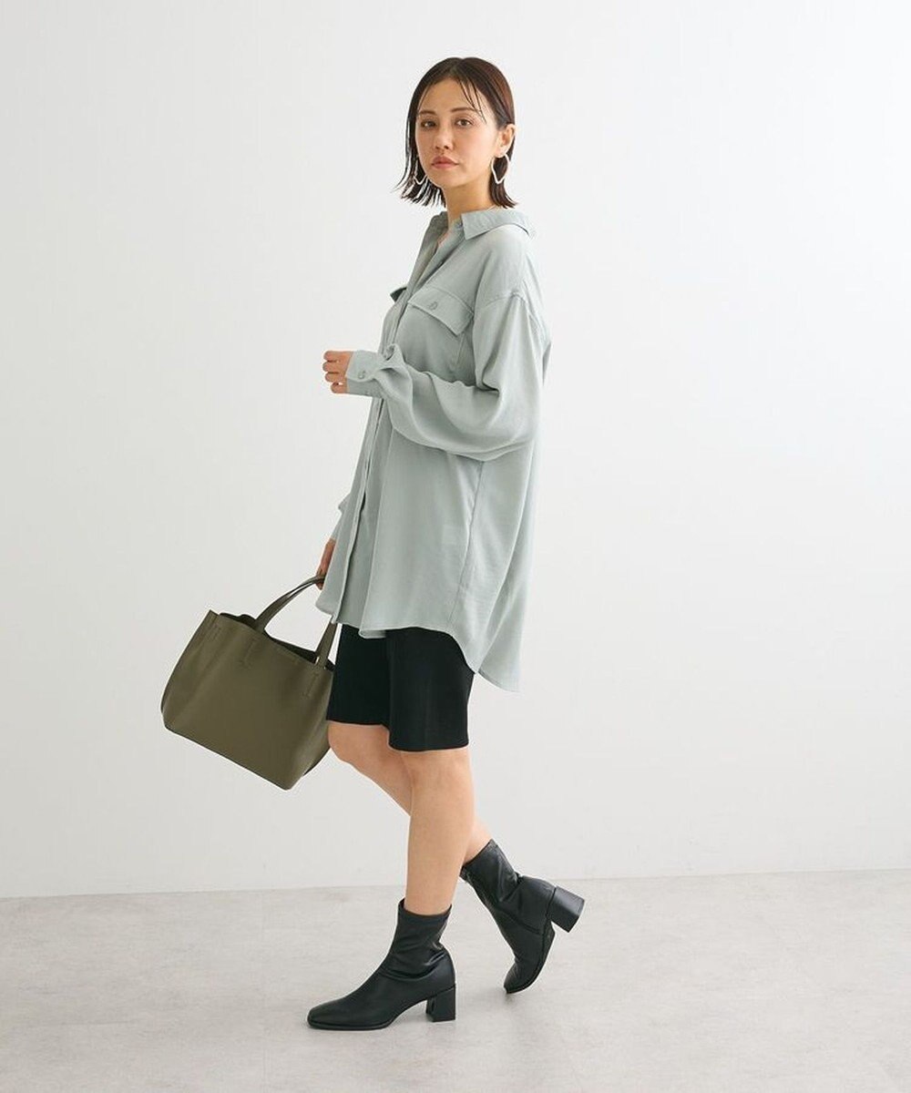 Green Parks ・ＳＵＧＡＲ　ＳＰＯＯＮ　サテンオーバーシャツチュニック 