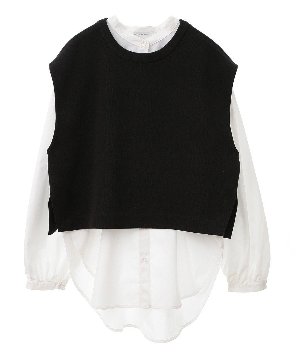 AMERICAN HOLIC ＳＥＴ　イージーケアロングシャツ＋ポンチベスト 