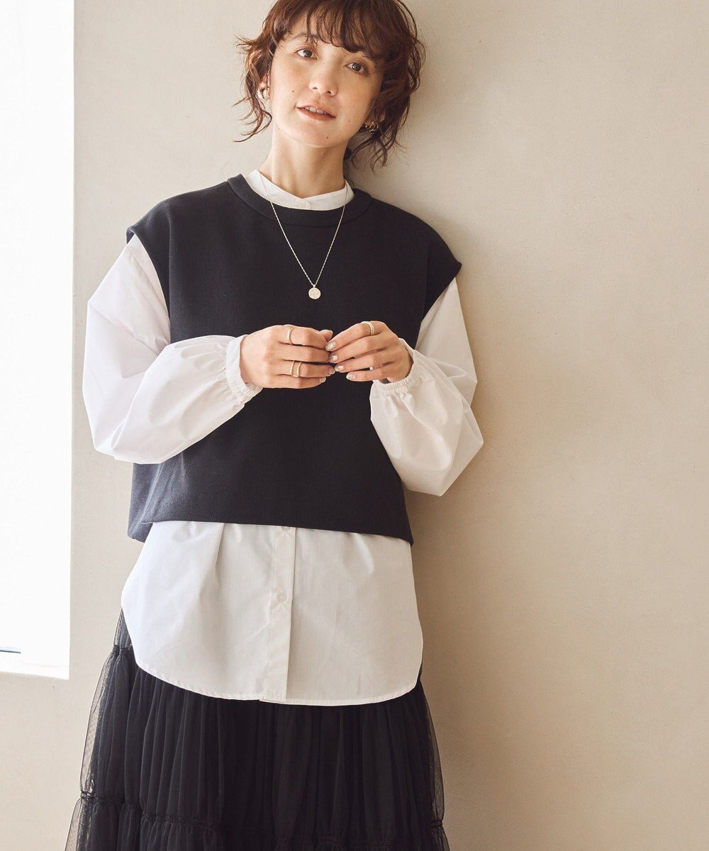 AMERICAN HOLIC ＳＥＴ　イージーケアロングシャツ＋ポンチベスト 