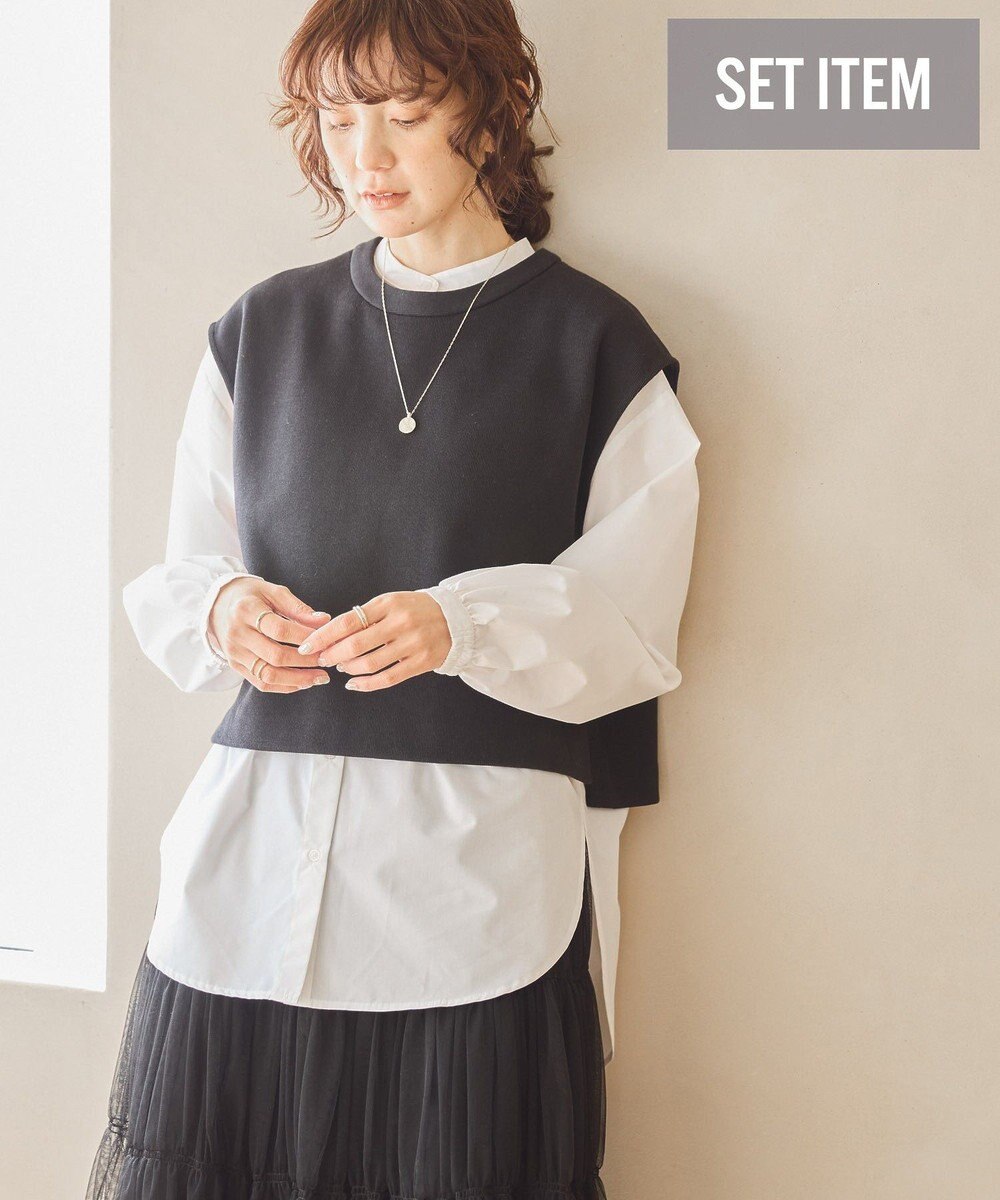 AMERICAN HOLIC ＳＥＴ　イージーケアロングシャツ＋ポンチベスト 