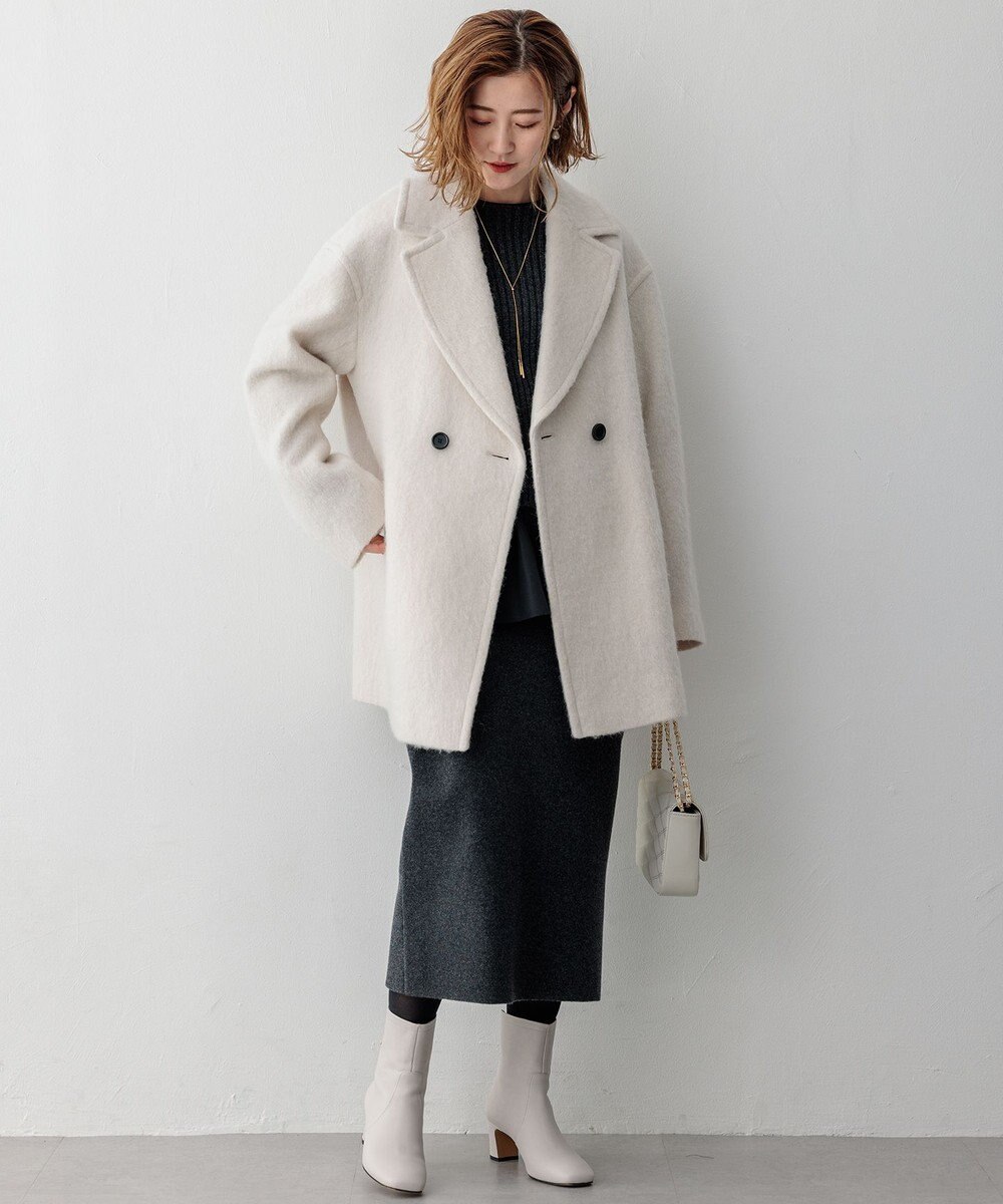 23区 【Oggi2月号掲載/洗える】カシミヤブレンド クロップド ニット 