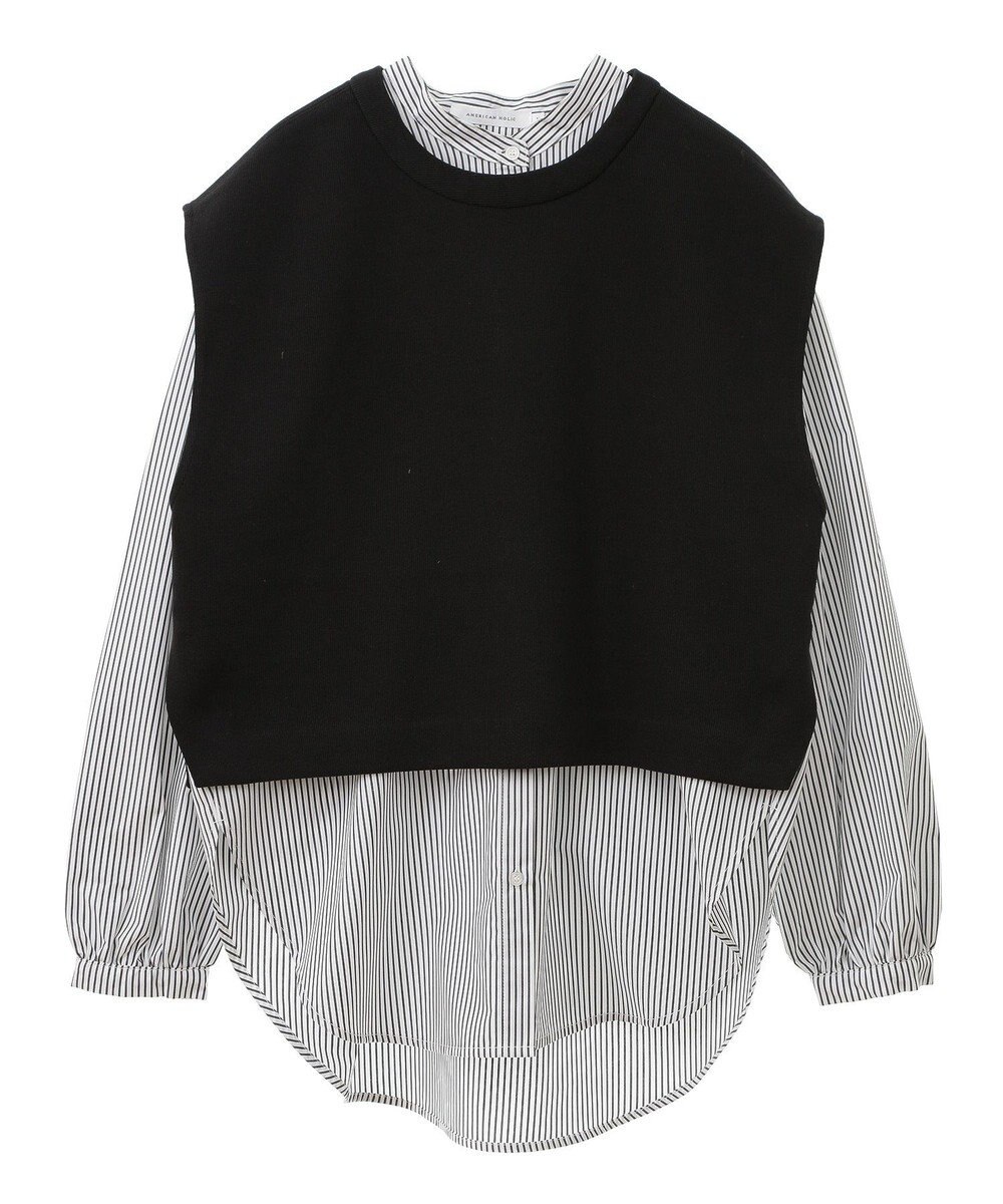 AMERICAN HOLIC ＳＥＴ　イージーケアロングシャツ＋ポンチベスト 