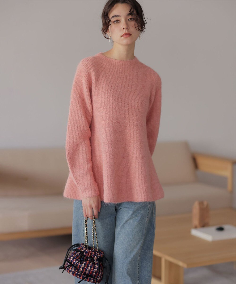 組曲 L へアリーヤーン フレア ニット 