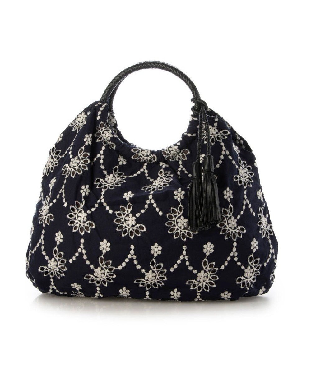 UNBILLION カシュカシュ cachecache / 花刺繍メッシュハンドルトートバッグ 