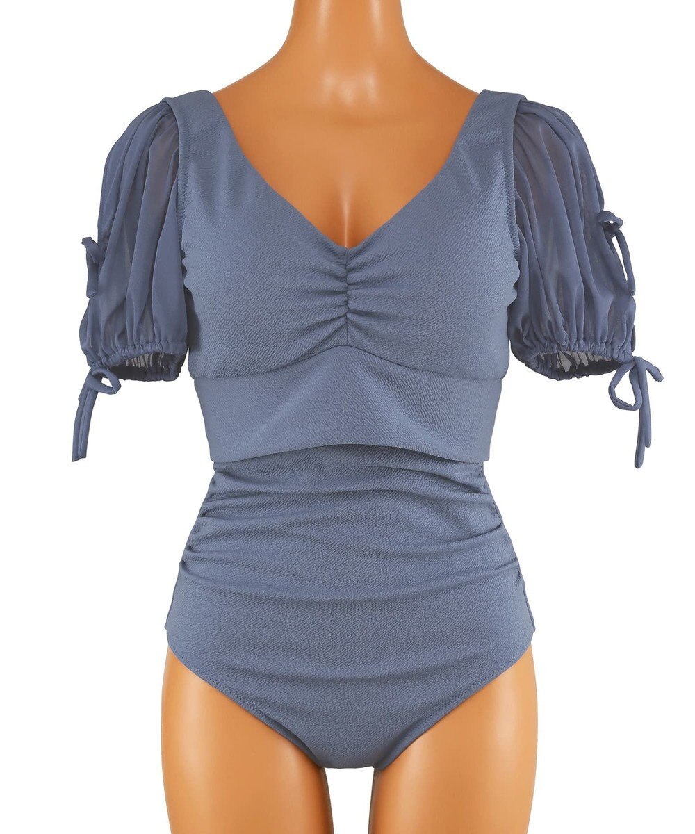 San-ai Resort（三愛水着楽園） 【San-ai Resort×PEACH JOHNコラボ】【ナイスバディ水着】パフスリーブワイヤービキニ　9M・11L　【San-ai Resort（サンアイリゾート）】 