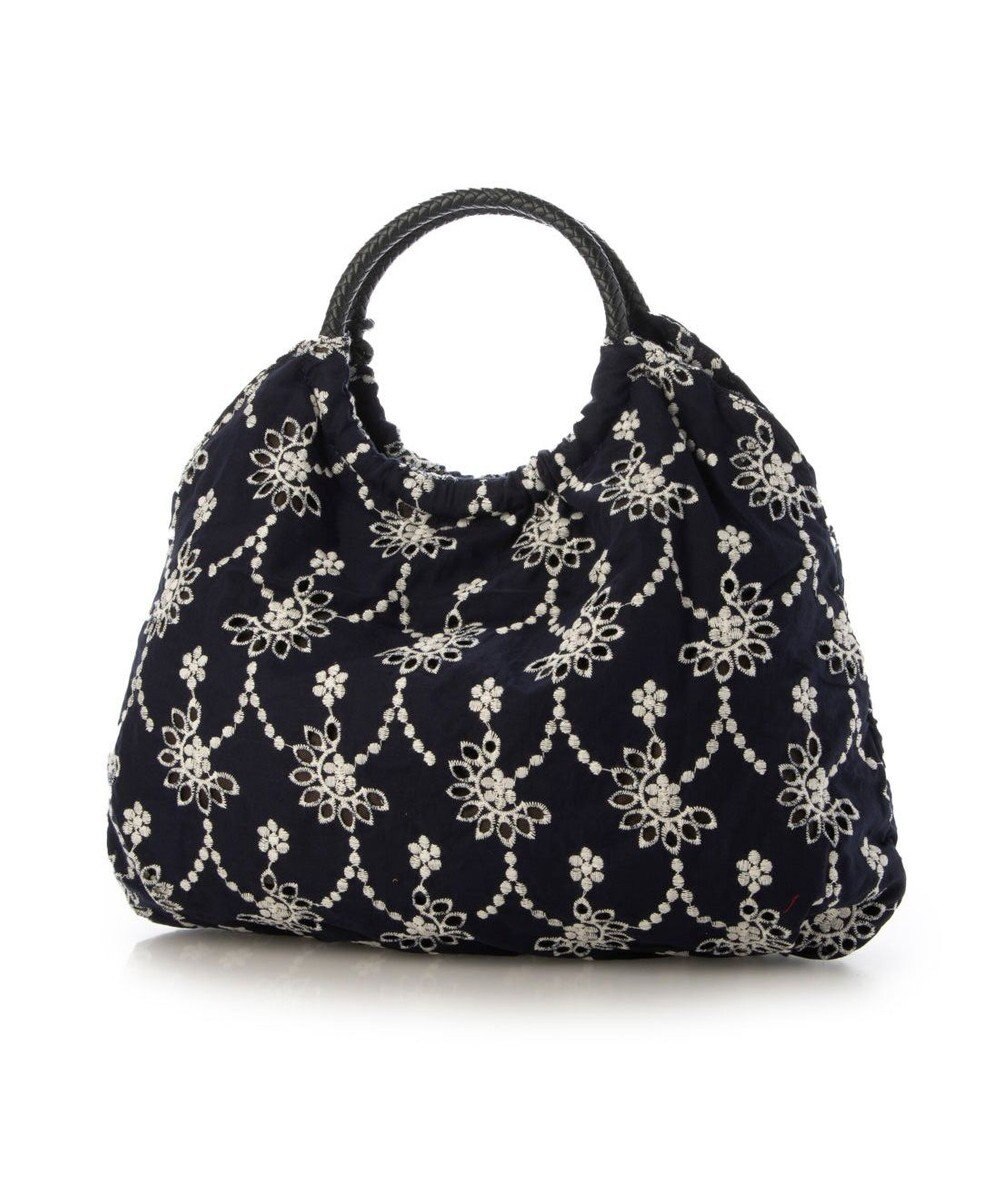 UNBILLION カシュカシュ cachecache / 花刺繍メッシュハンドルトートバッグ 