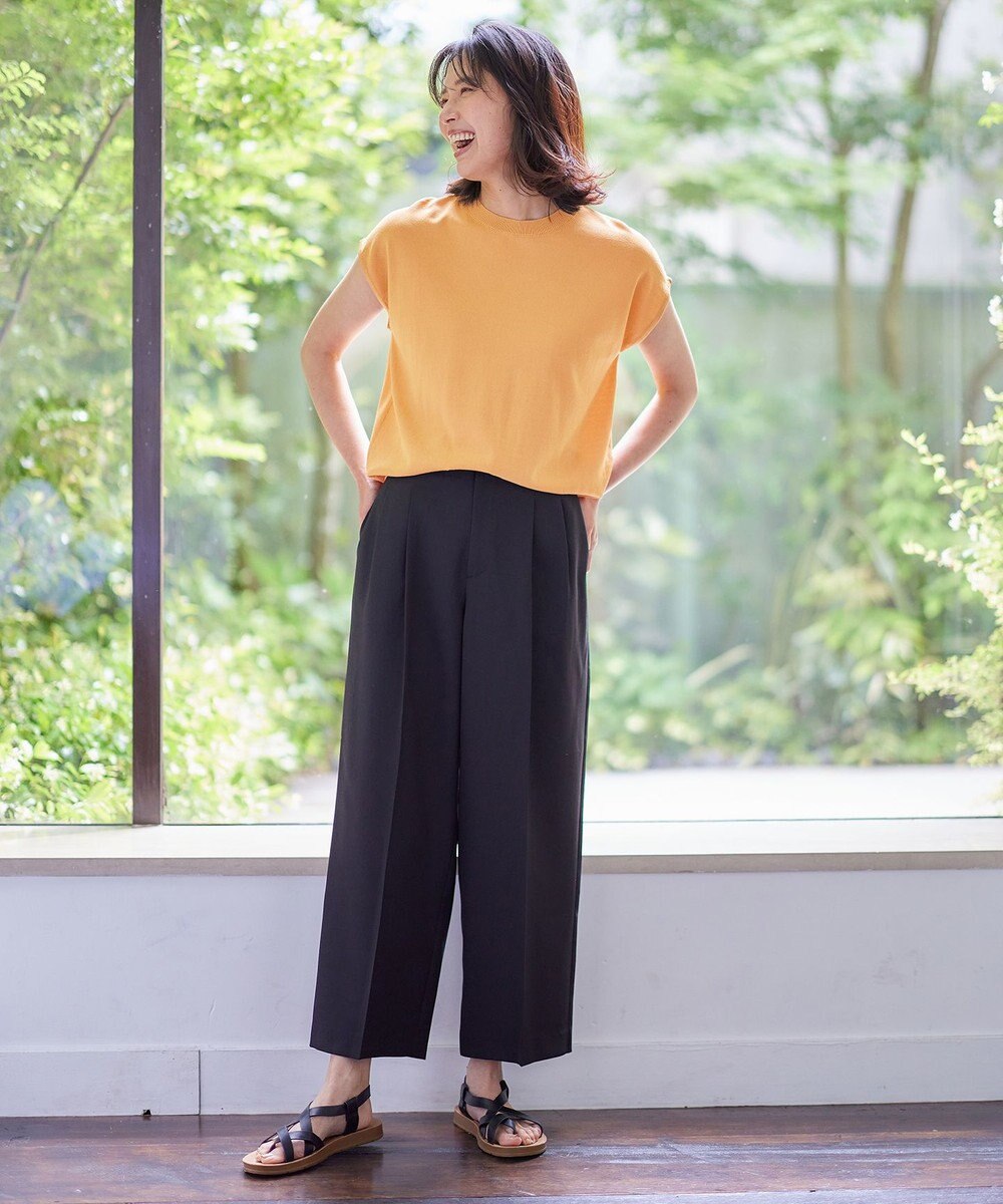 ANY 【UVケア/接触冷感/アンチピリング】クールタッチフレンチスリーブニット 