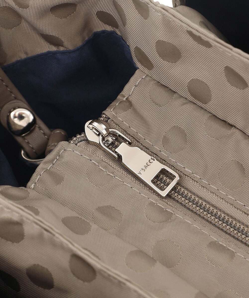 Y'SACCS ドットジャガードポーチ付きトートバッグ 