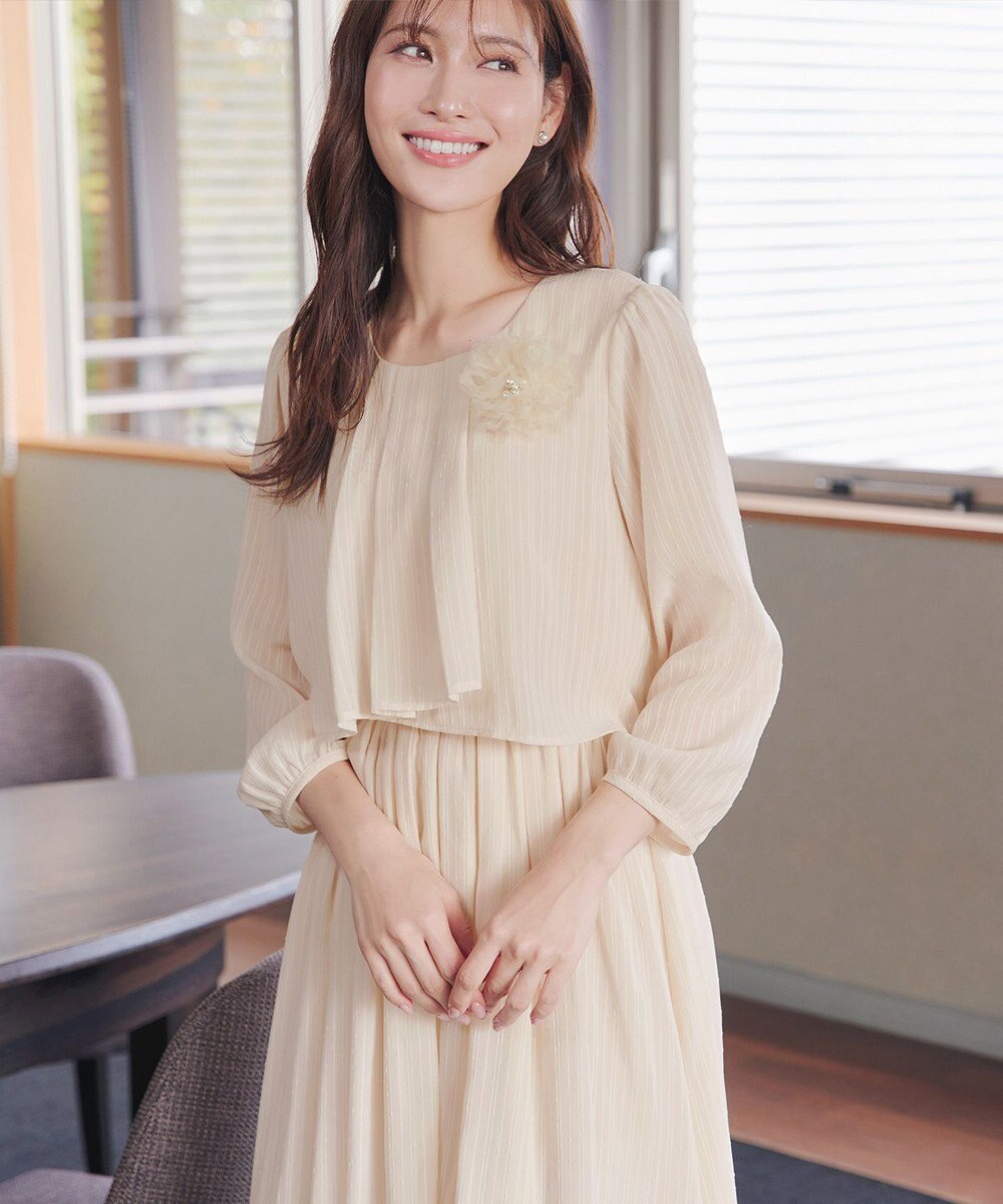 Tiaclasse 【新色追加】シフォンドレープワンピース 