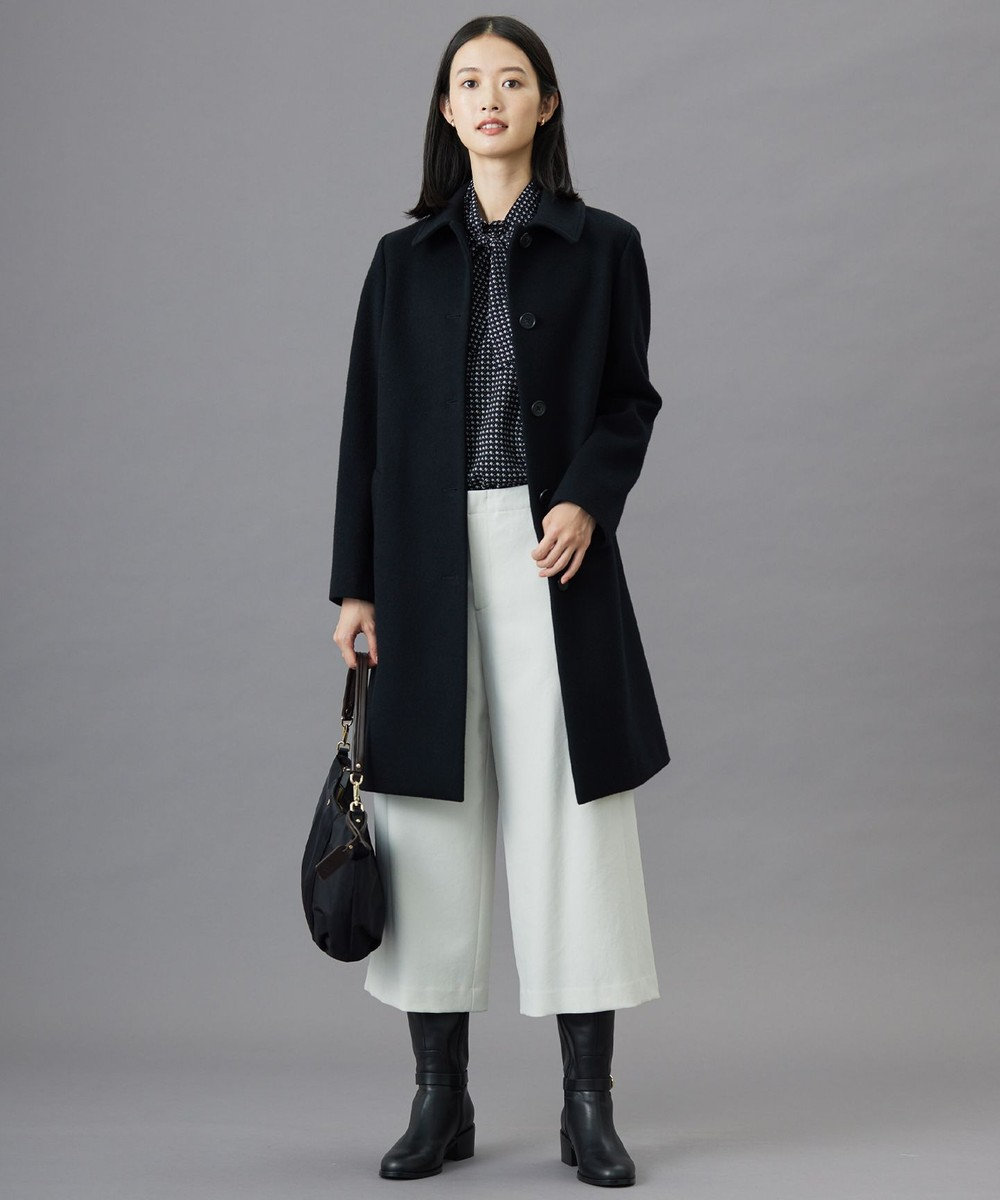 J.PRESS LADIES 【洗える】ポリエステルスエード変形ドットプリント ブラウス 