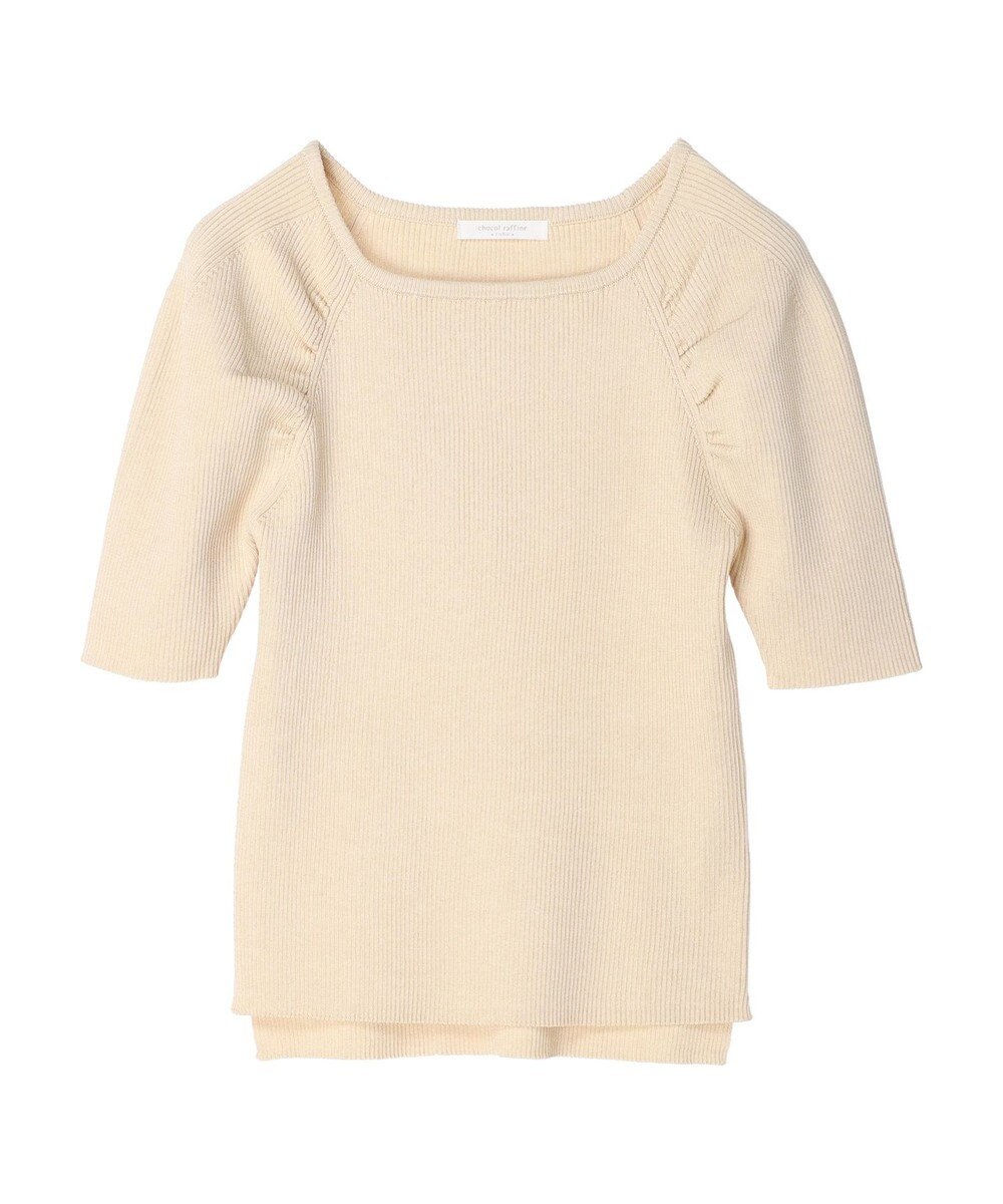 Green Parks 袖ギャザーラグランニットプルオーバー 