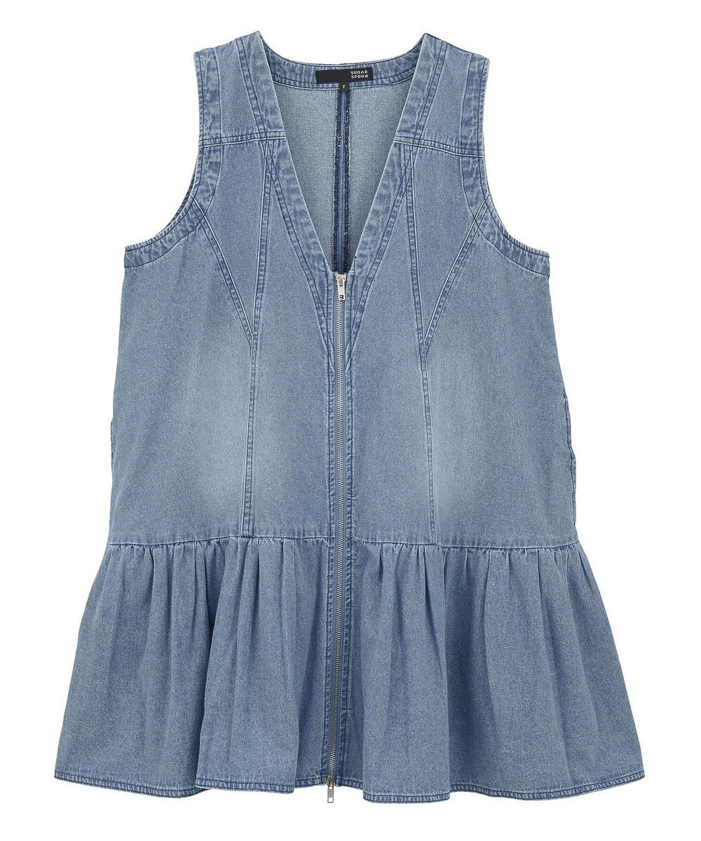 Green Parks ・ＳＵＧＡＲ　ＳＰＯＯＮ　Ｗ－ＺＩＰデニムミニワンピ 