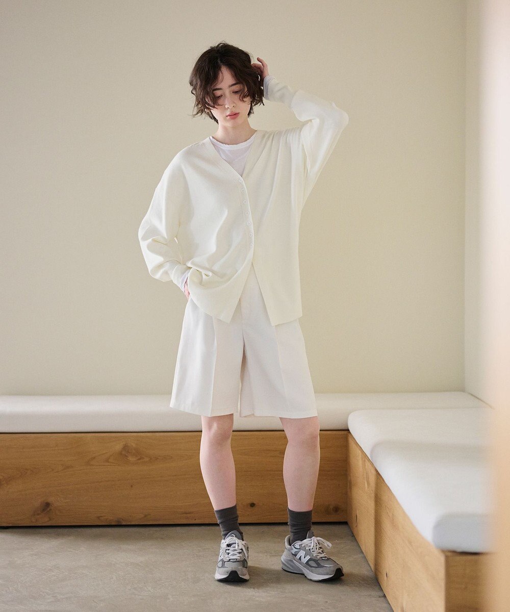 #Newans 【洗える】ファインボタンＶネックカーディガン 