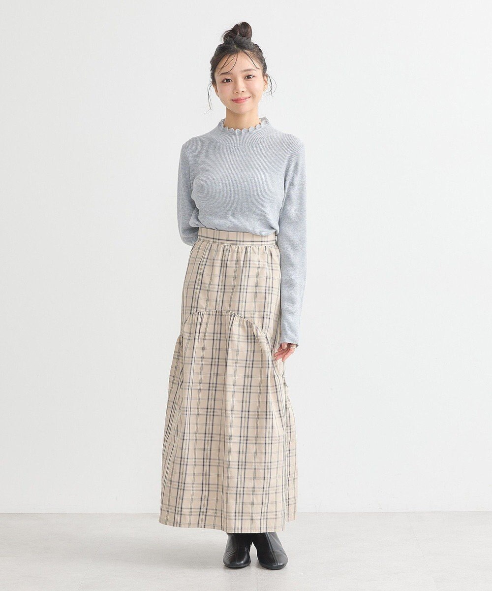 earth music&ecology レーシーハイネックリブプルオーバー 