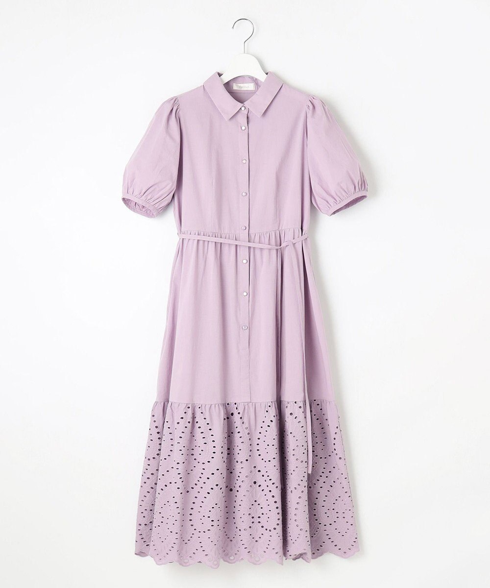 Feroux 刺繍入りシャツ ワンピース 