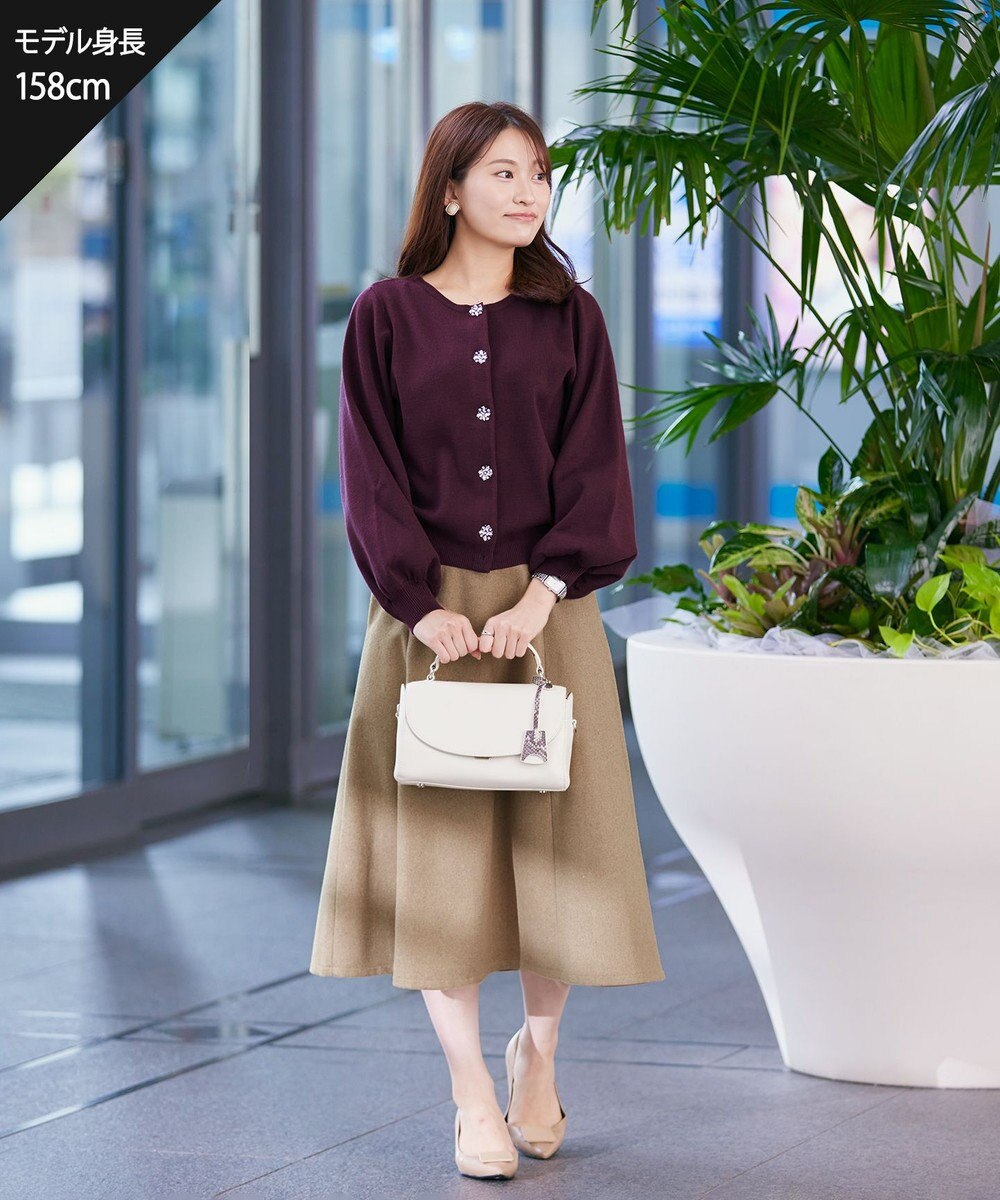 Tiaclasse 【洗える】ウール調フレアスカート 