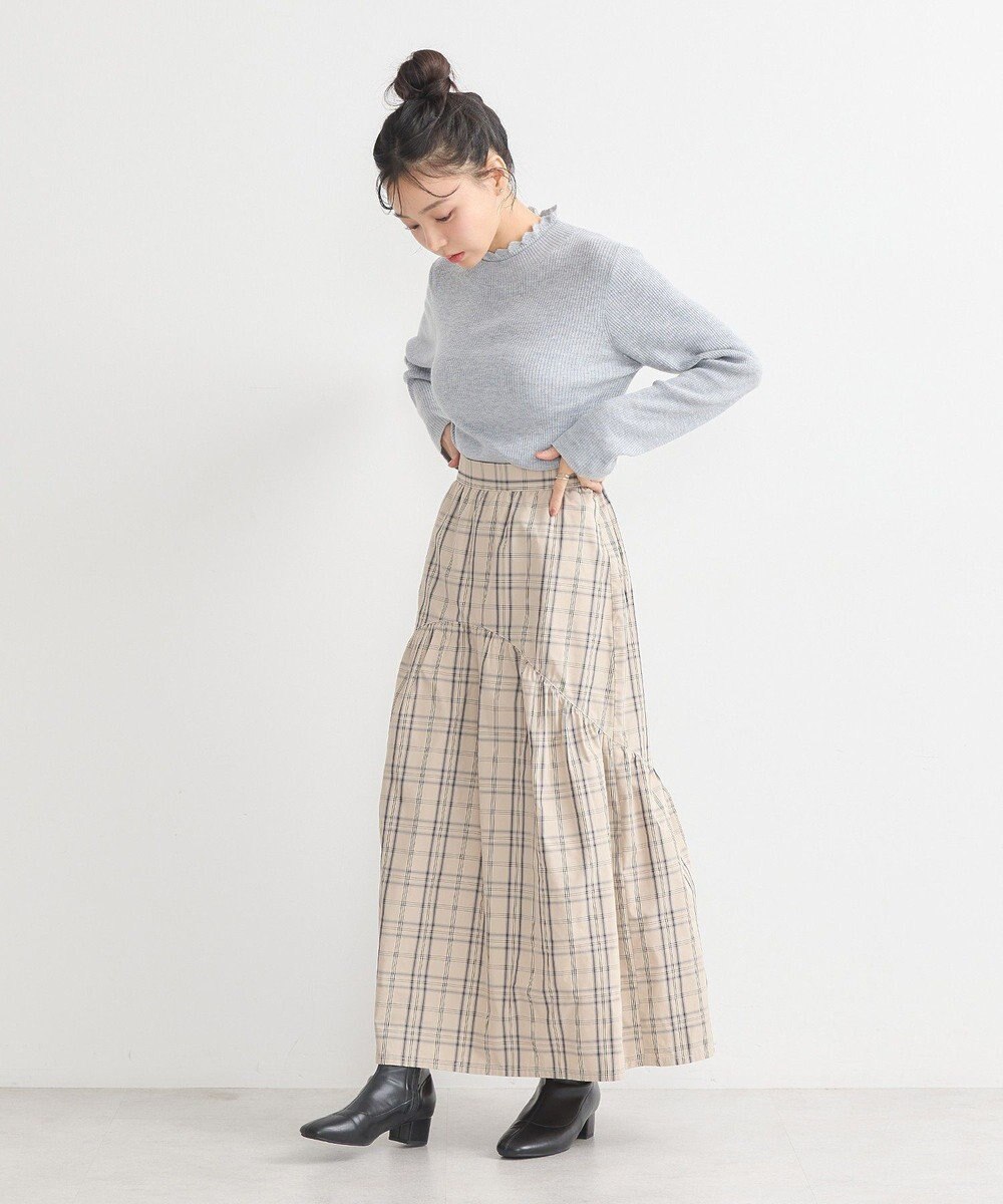 earth music&ecology レーシーハイネックリブプルオーバー 