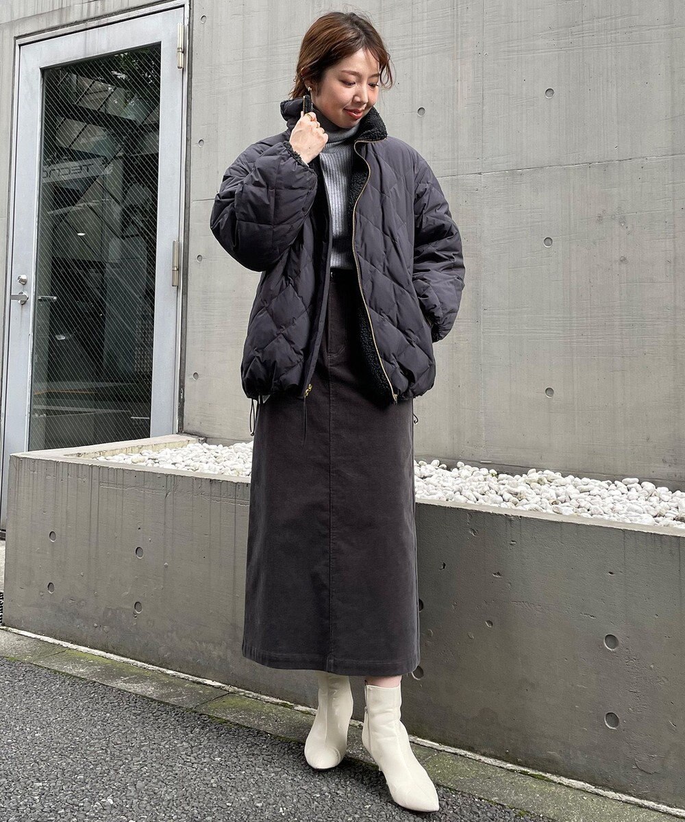 UNFILO ストレッチコーデュロイ Iラインスカート 