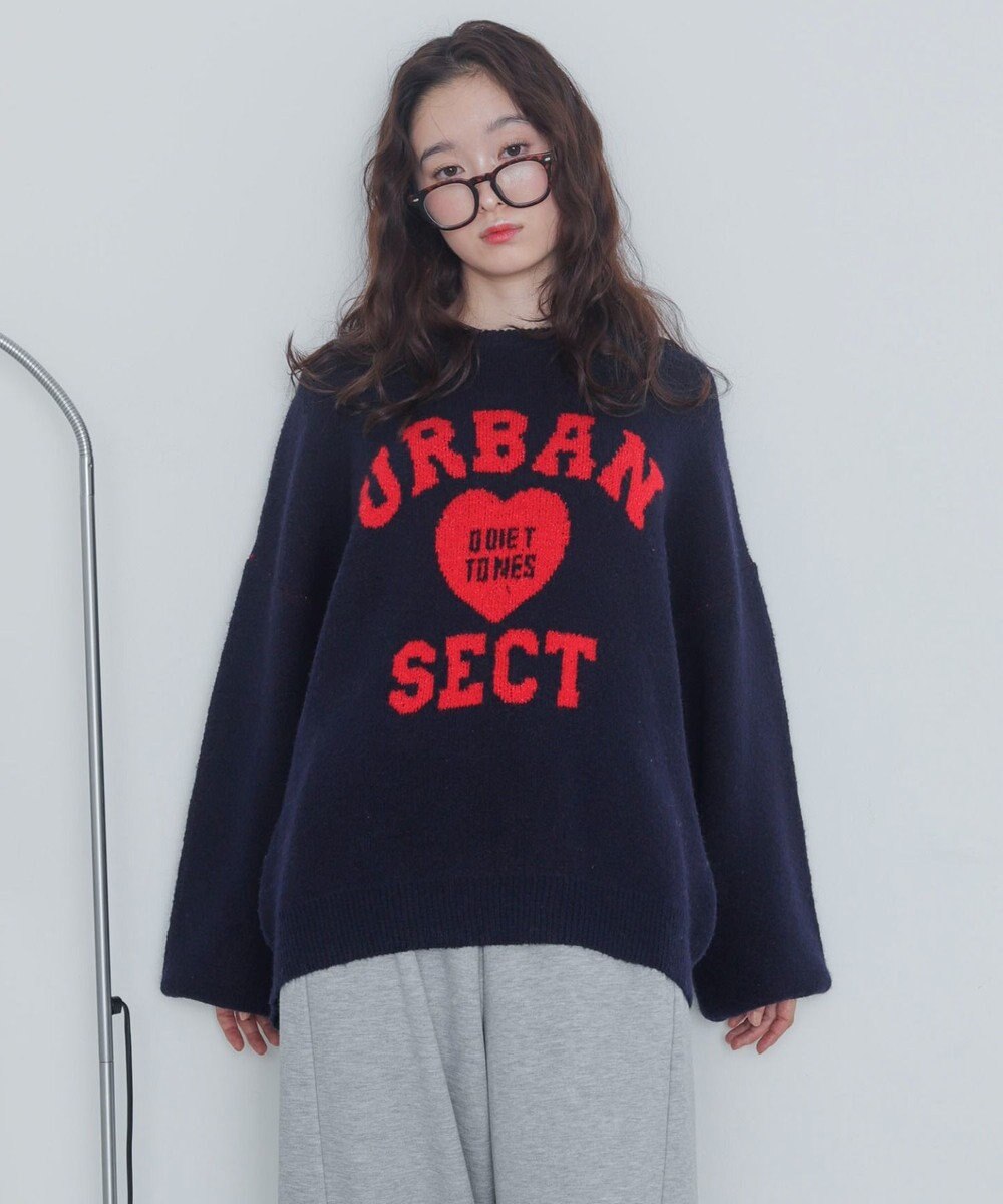 WEGO 【2025年秋冬新作】フラッフィーグラフィックニットBIGプルオーバー 