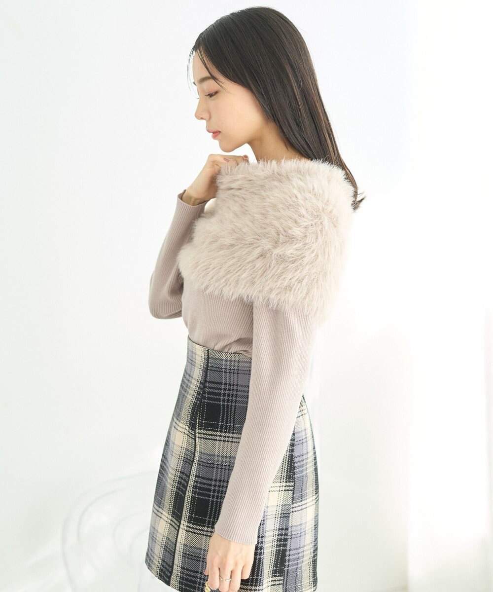 earth music&ecology ＳＥＴ２点ケープ＋リブニットプルオーバー 