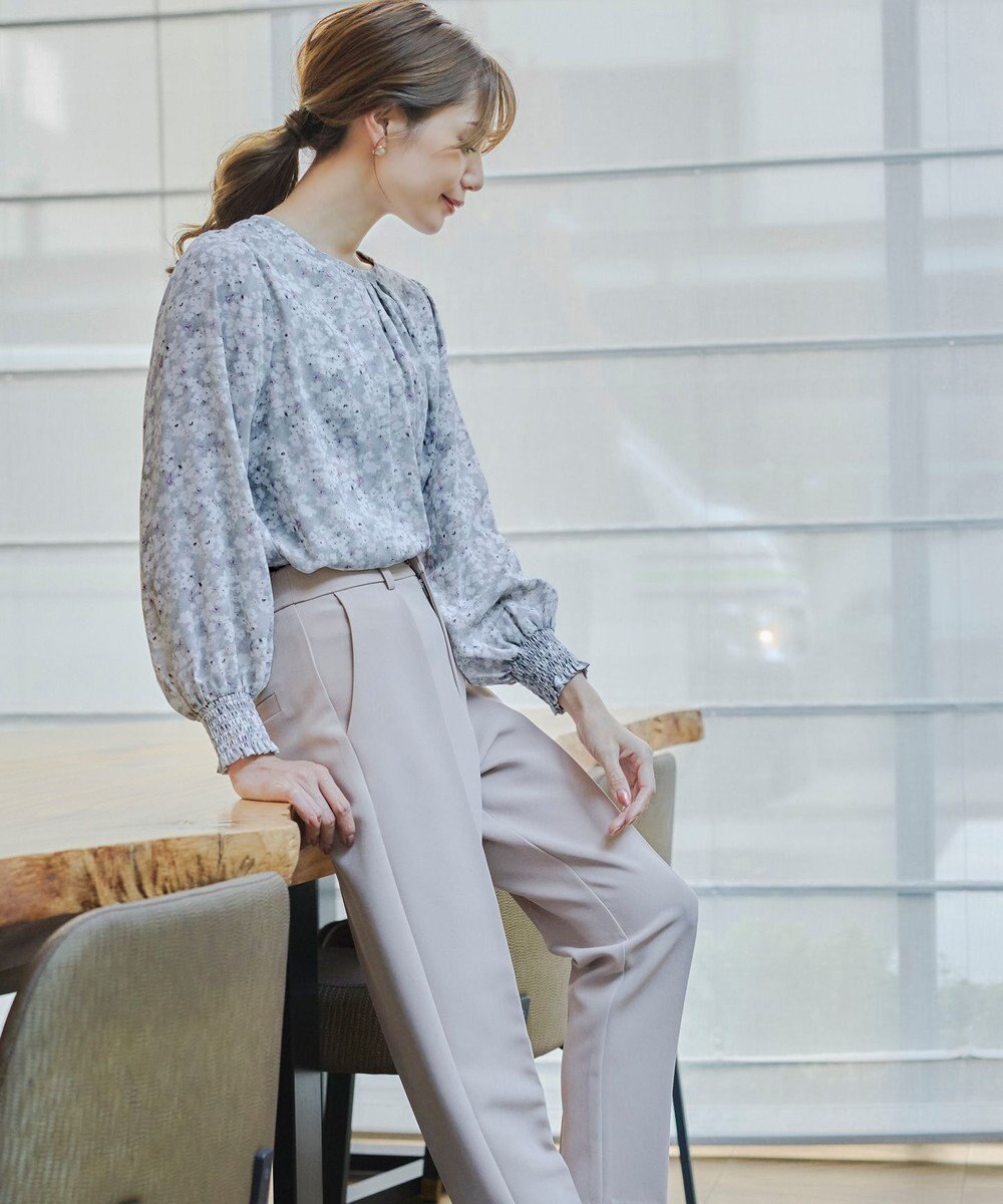 Tiaclasse 【洗える】2WAY花柄ブラウス 