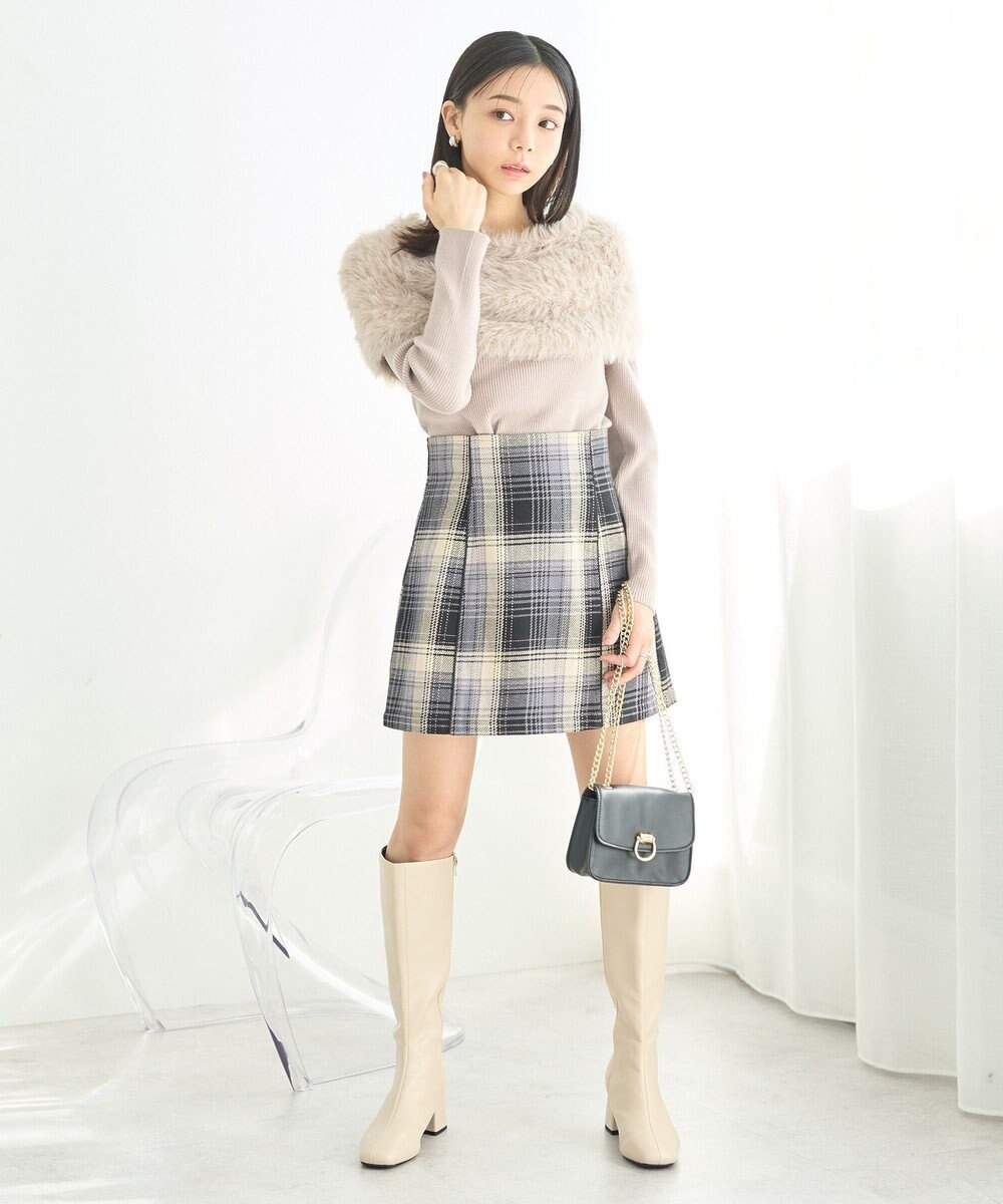 earth music&ecology ＳＥＴ２点ケープ＋リブニットプルオーバー 