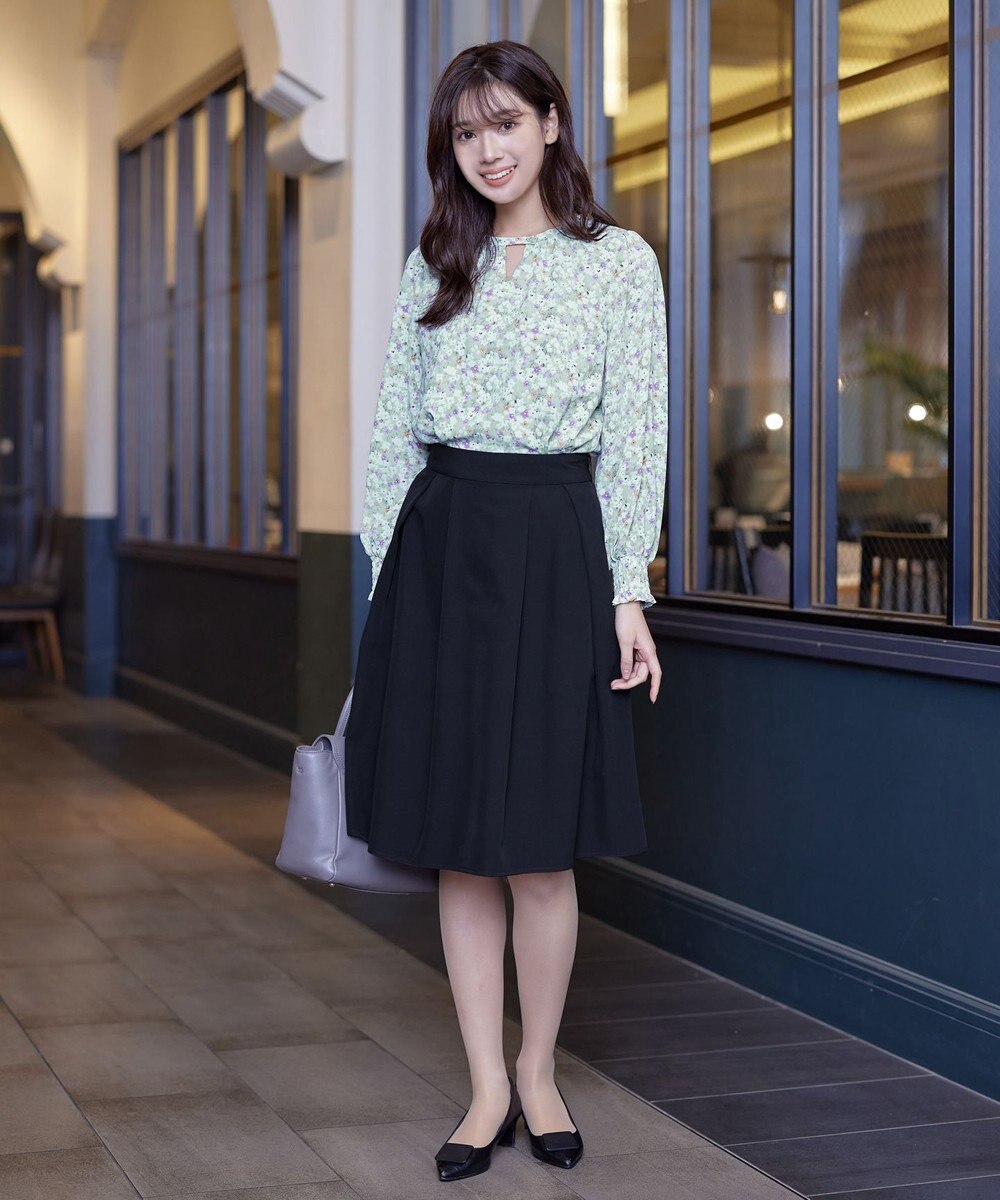 Tiaclasse 【洗える】2WAY花柄ブラウス 