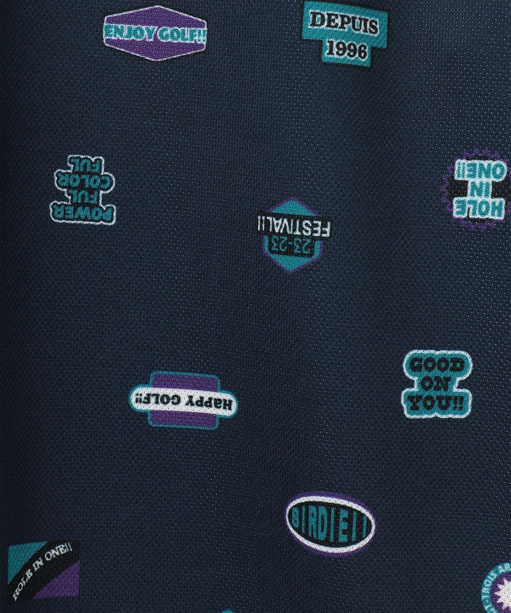 23区GOLF 【MEN】【UVケア/吸水速乾】マルチステッカープリント ポロシャツ 