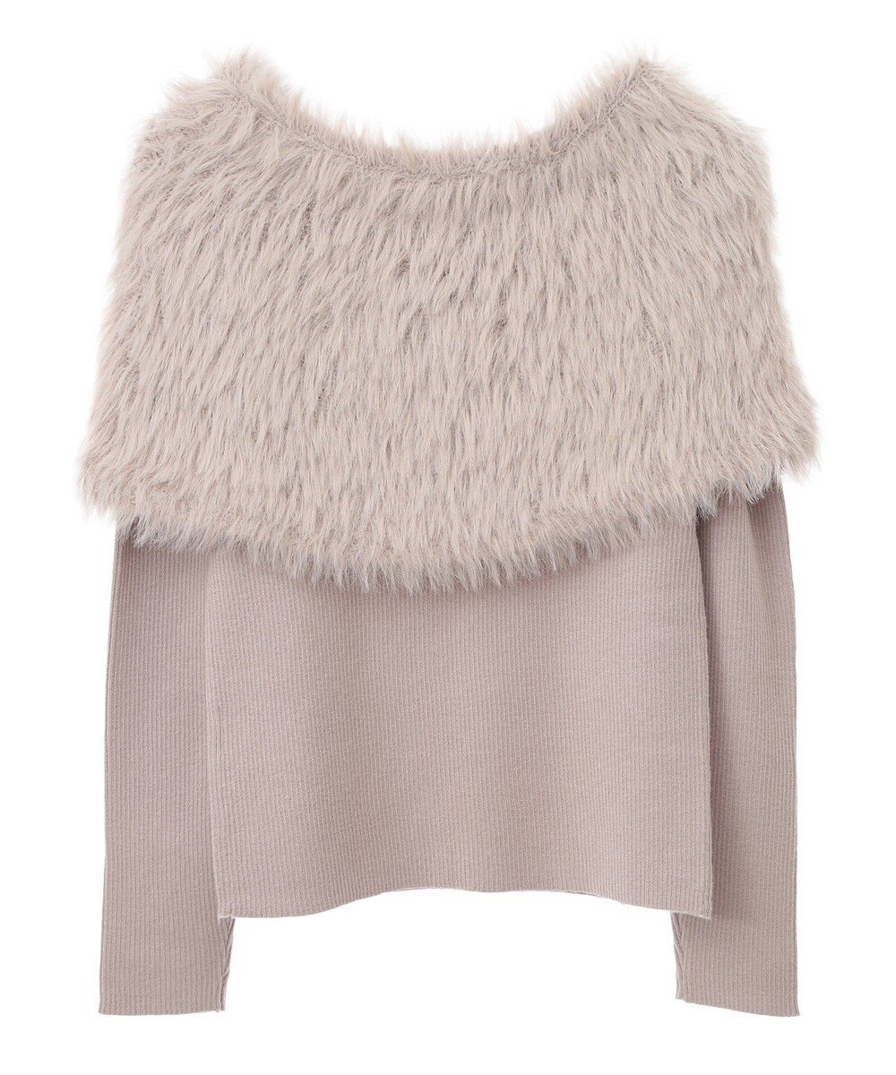 earth music&ecology ＳＥＴ２点ケープ＋リブニットプルオーバー 