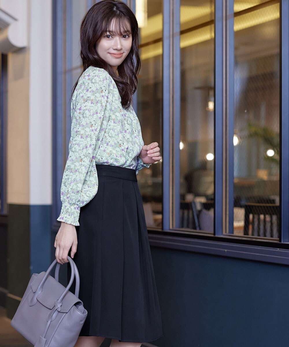 Tiaclasse 【洗える】2WAY花柄ブラウス 