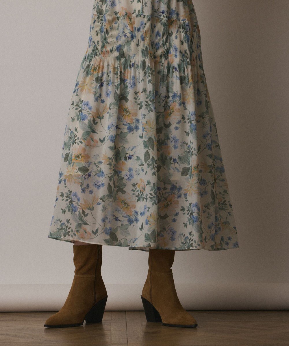 GRACE CONTINENTAL フラワープリントカフタンドレス 