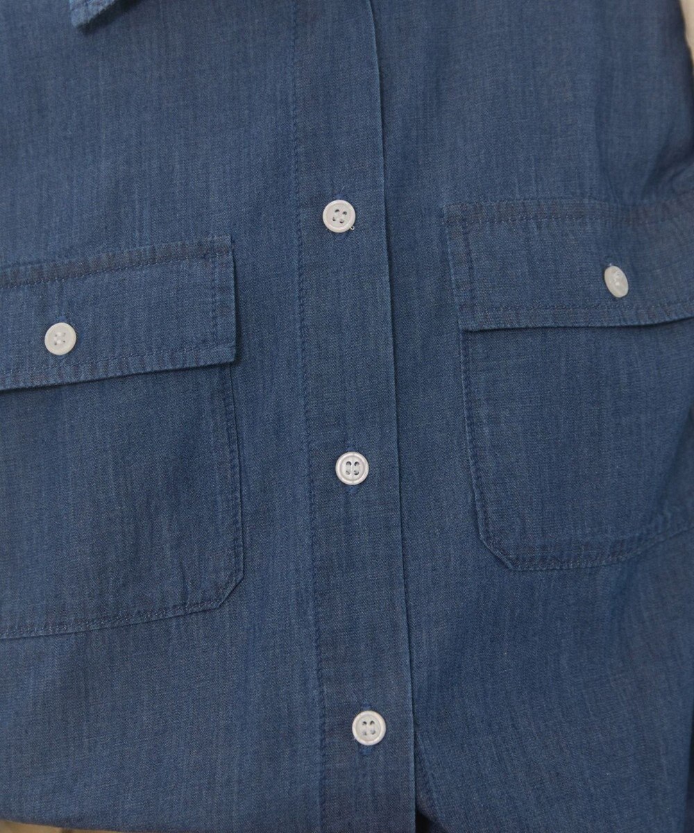 WEGO 【ANGIE VINTAGE】シアーデニムレギュラーカラーシャツ 