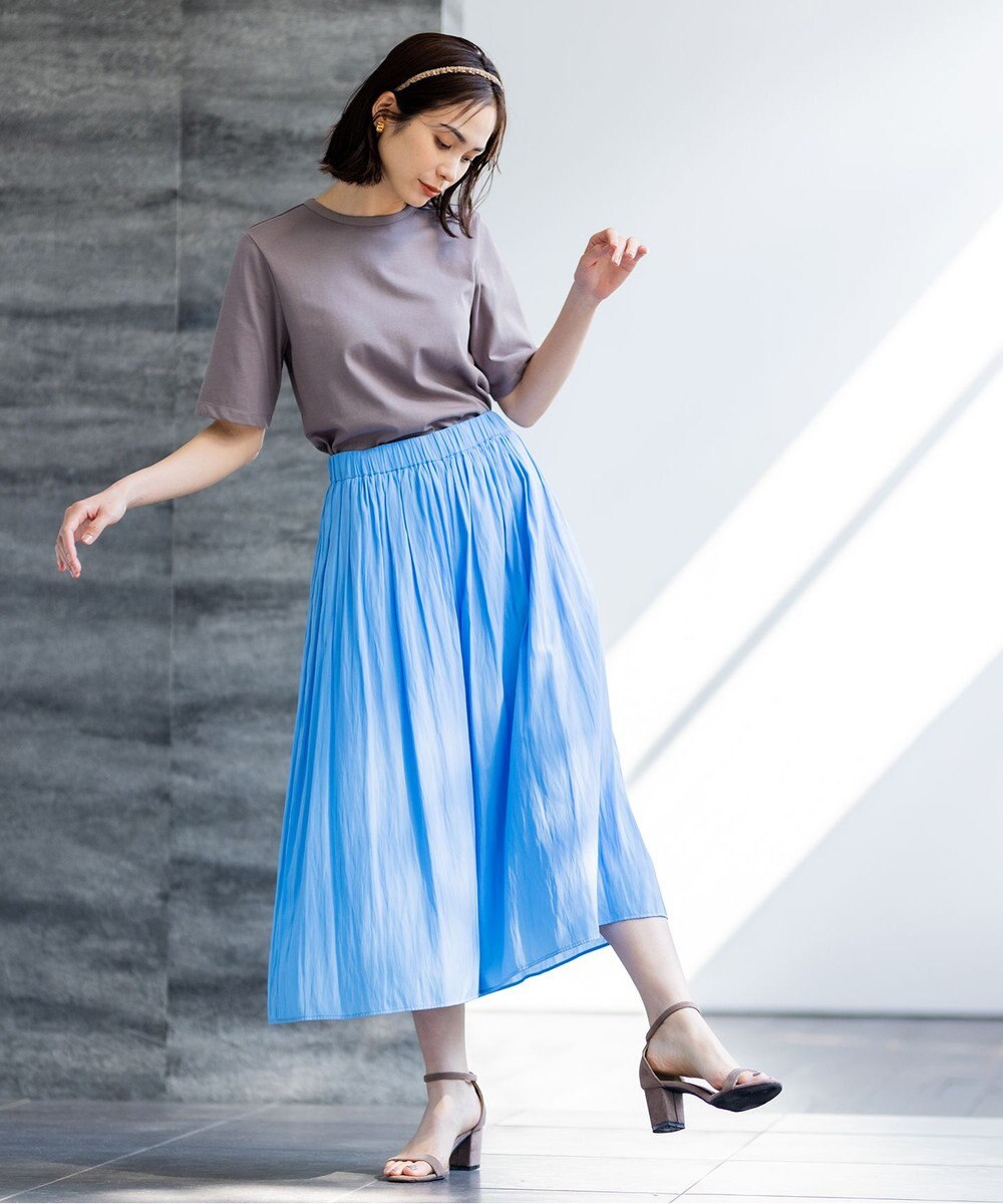 組曲 S 【汗ジミ防止・撥水】GIZAプレーティング天竺バックパール Tシャツ 