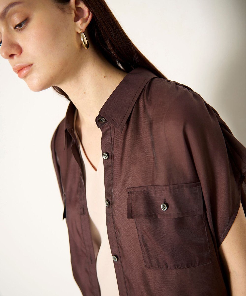 GRACE CONTINENTAL ギャザーシャツ 