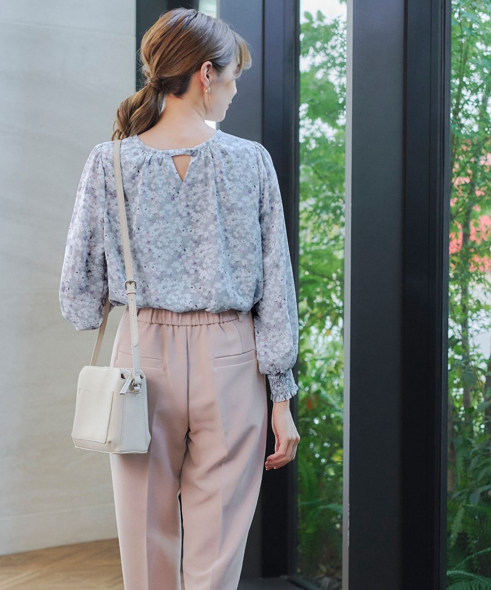 Tiaclasse 【洗える】2WAY花柄ブラウス 