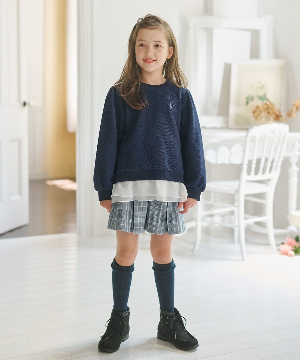 組曲 KIDS 【110-140㎝】フラワーキルト トレーナー 