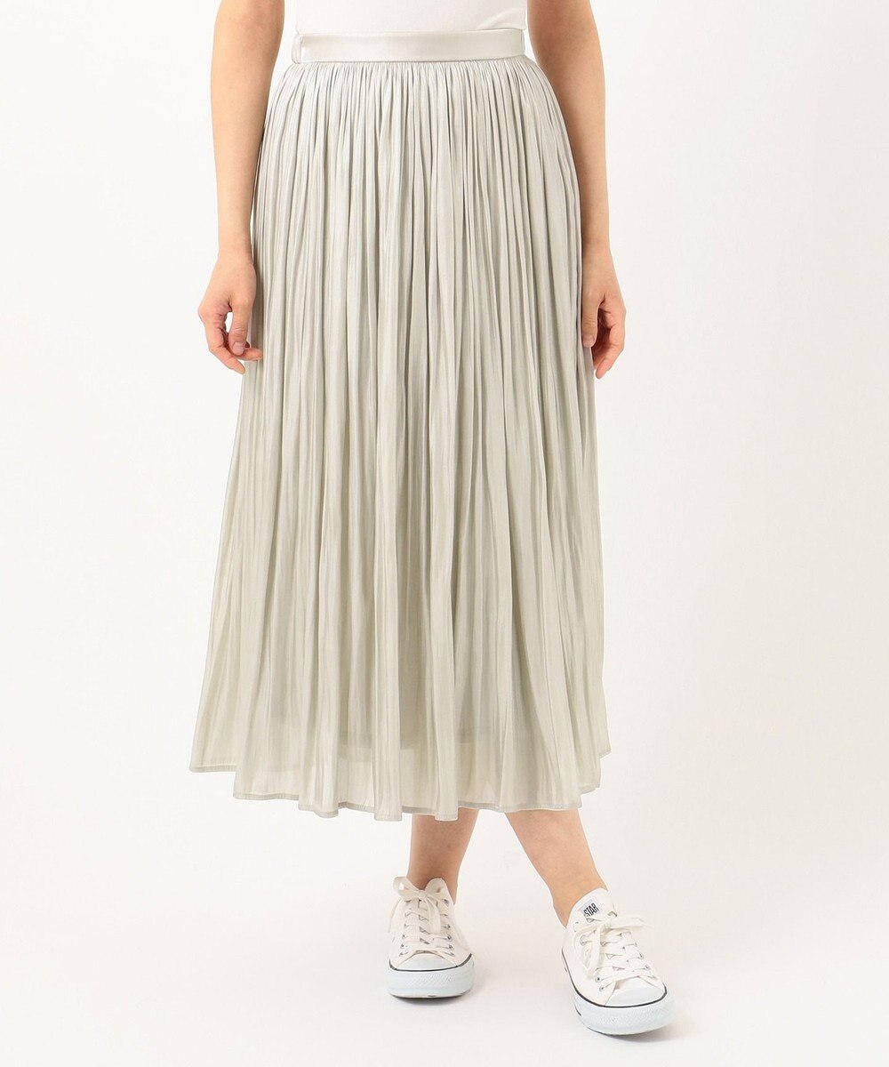 ANY L 【洗える】シャイニーサテン スカート 