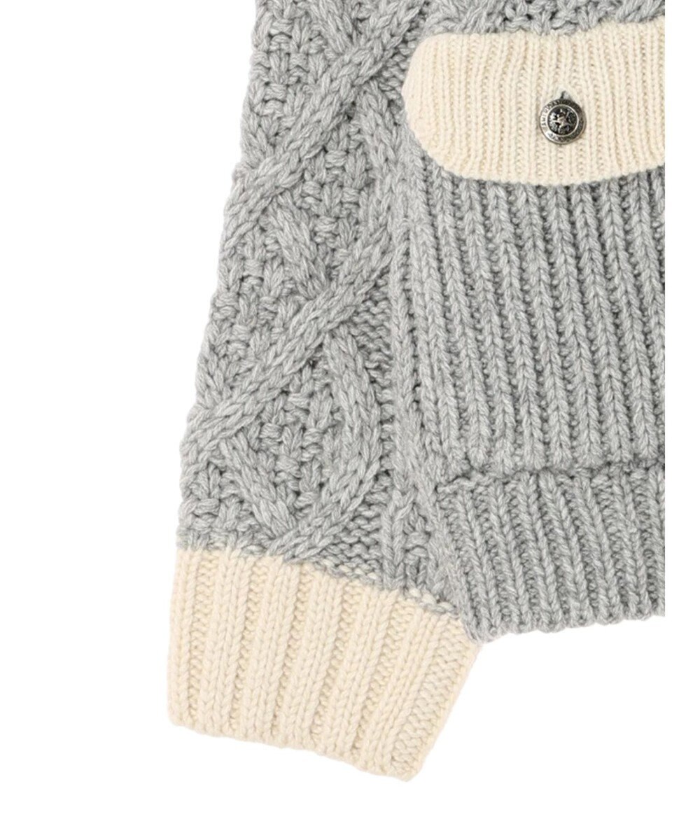 AMERICAN HOLIC 配色ケーブルニットカーディガン 