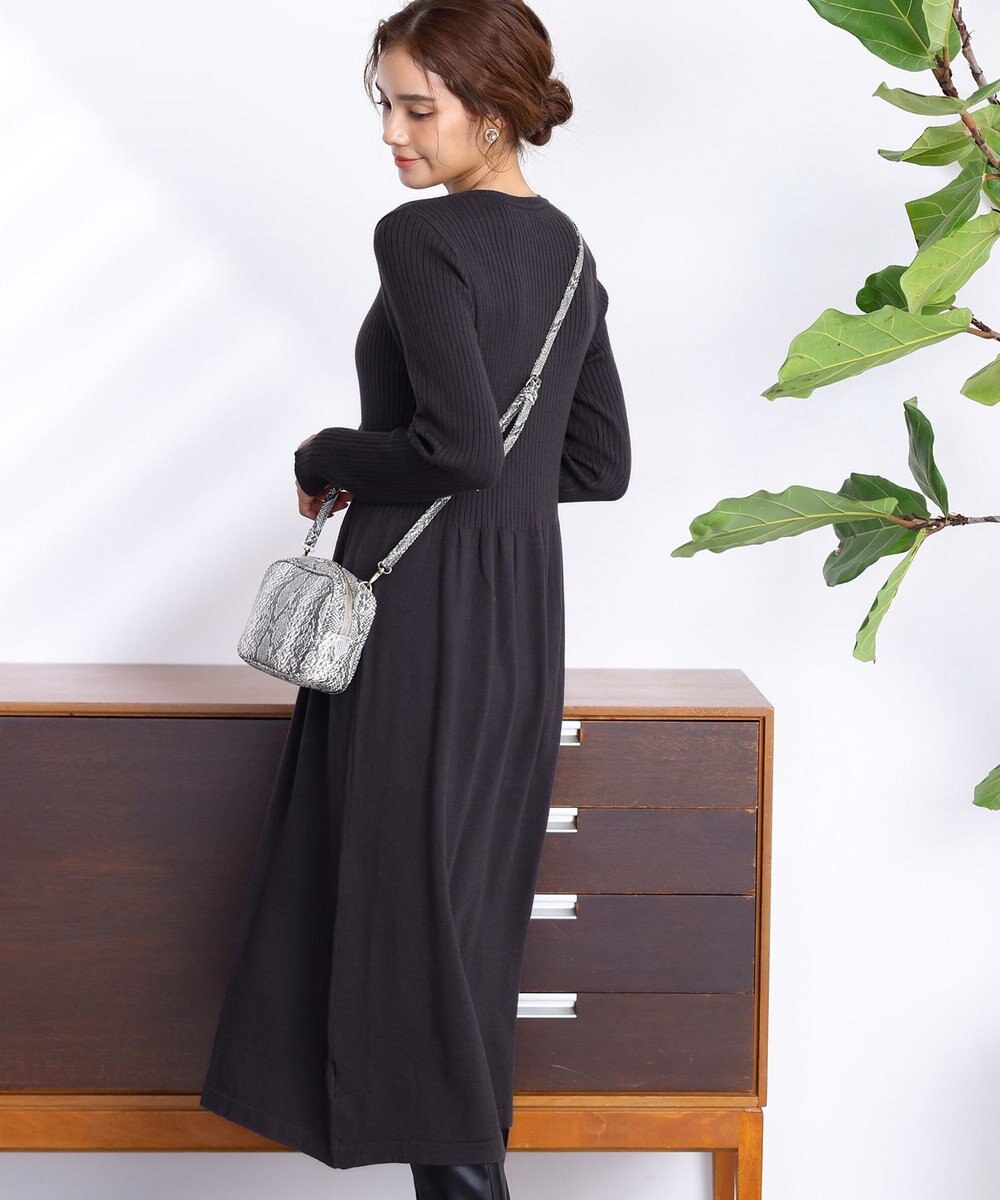 Tiaclasse 【2点セット】ケーブルトップス＆ニットワンピースセット 