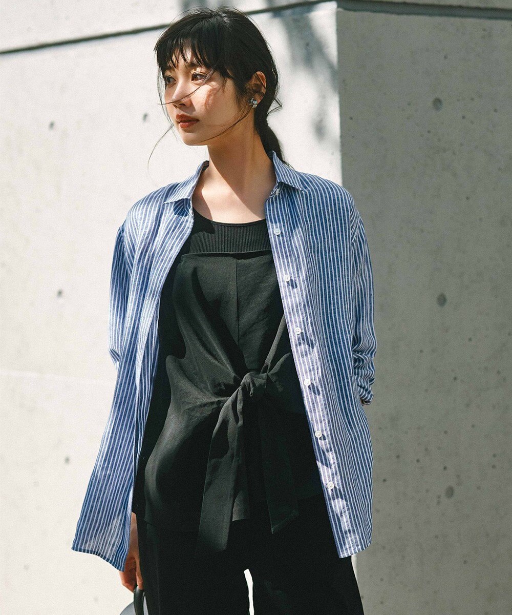 23区 【Oggi8月号掲載/洗える】LIBECO ベーシック シャツ 