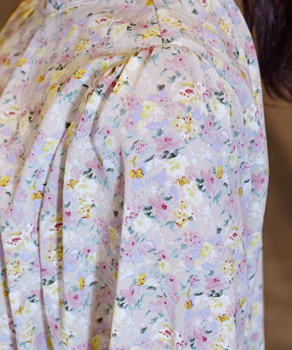 Tiaclasse 【洗える】2WAY花柄ブラウス 