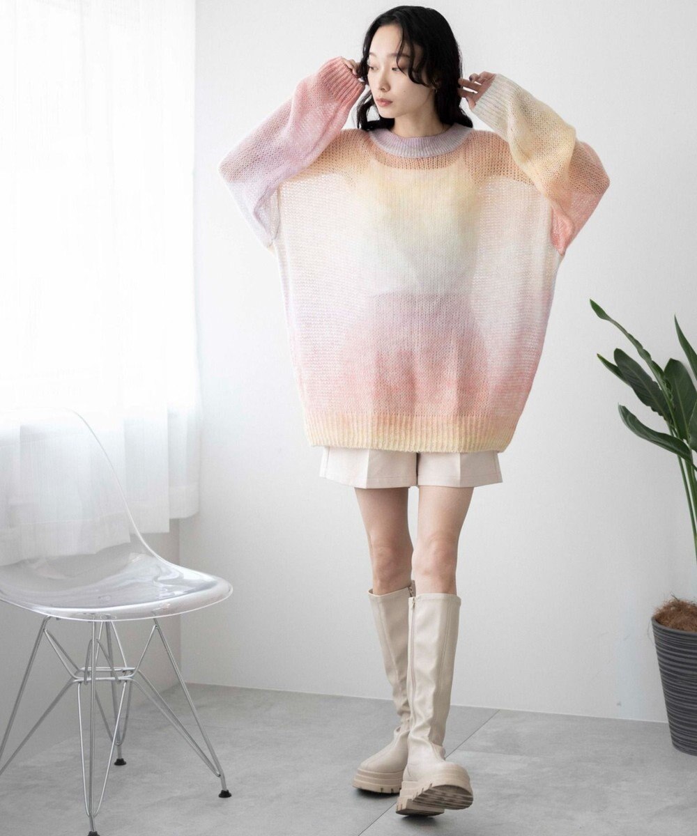 WEGO グラデーションメッシュニット 