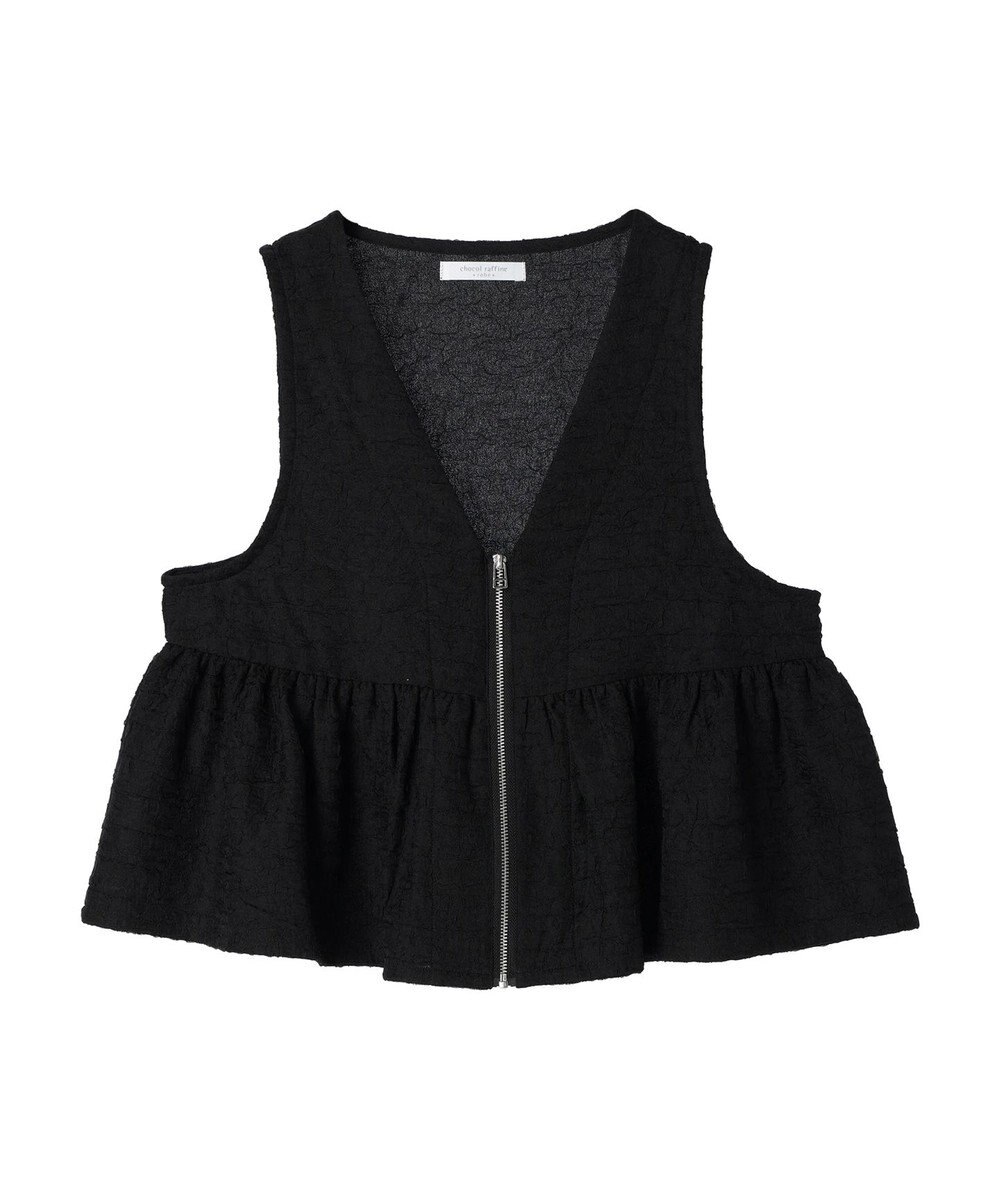 Green Parks ジャガードペプラムＺｉｐベスト 